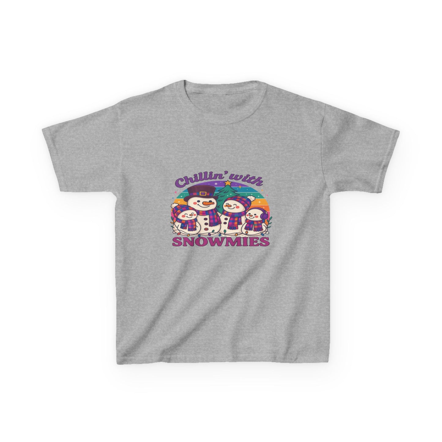 Chillin' with Snowmies - Holiday Dinosaur Kids Tee