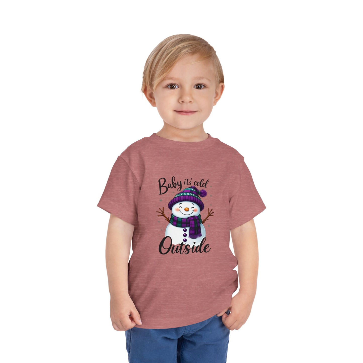 Baby It's Cold Outside Snowman Toddler Christmas Tee