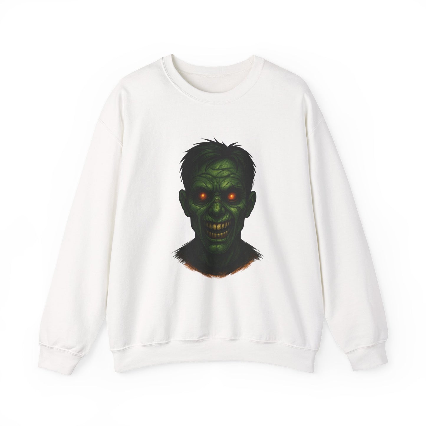 Zombie Head Halloween Crewneck Sweatshirt