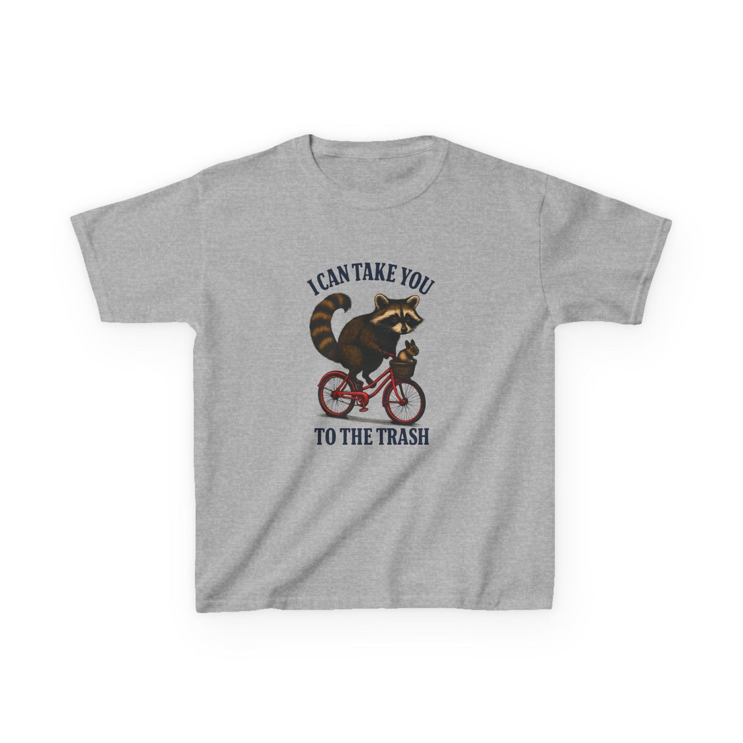 Raccoon Trash Ride Christmas Kids Tee