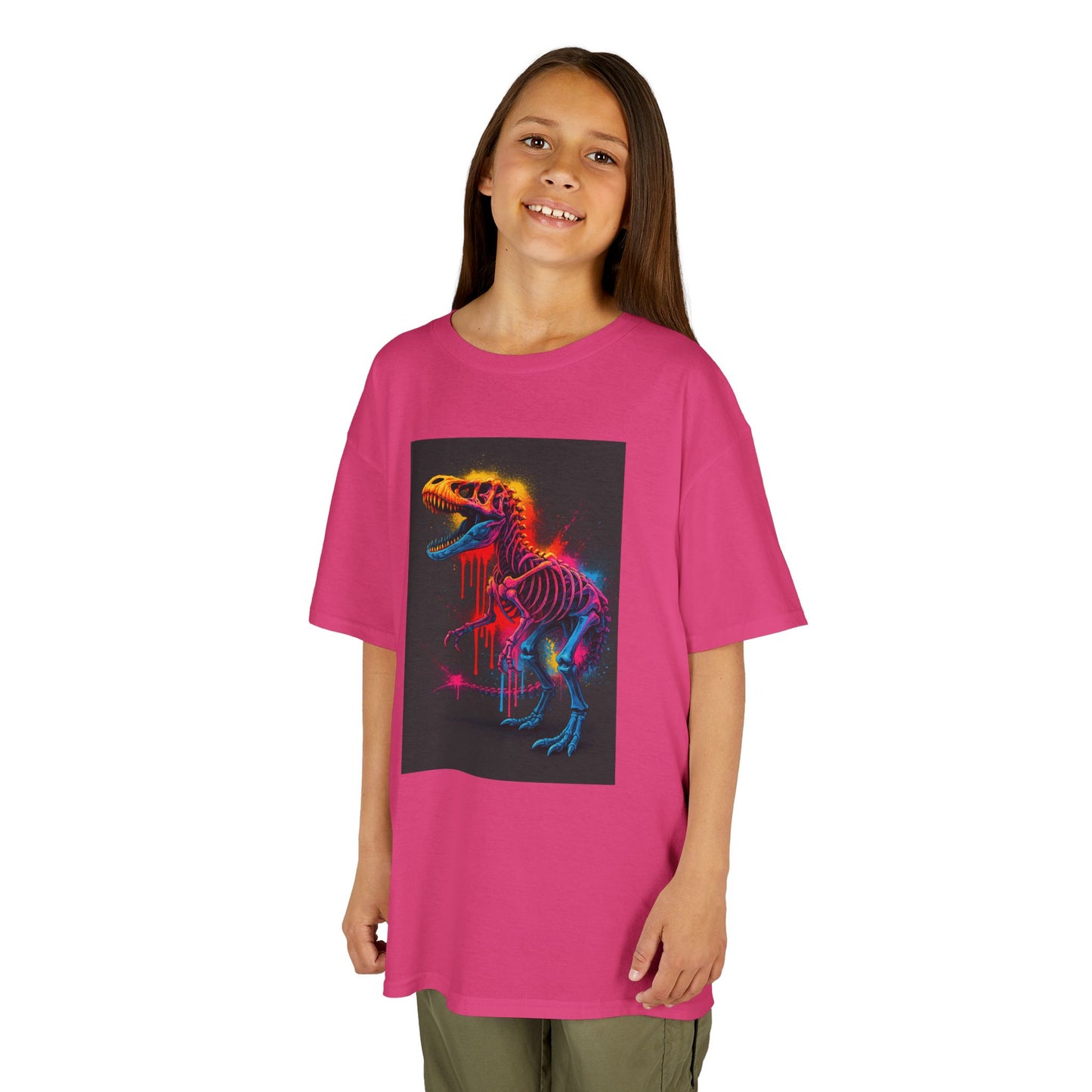 Kids Dinosaur Glow Tee, Fun Kids T-Shirt, Dino Shirt for Kids, Birthday Gift, Unique Kids Clothing, Animal Lover Apparel