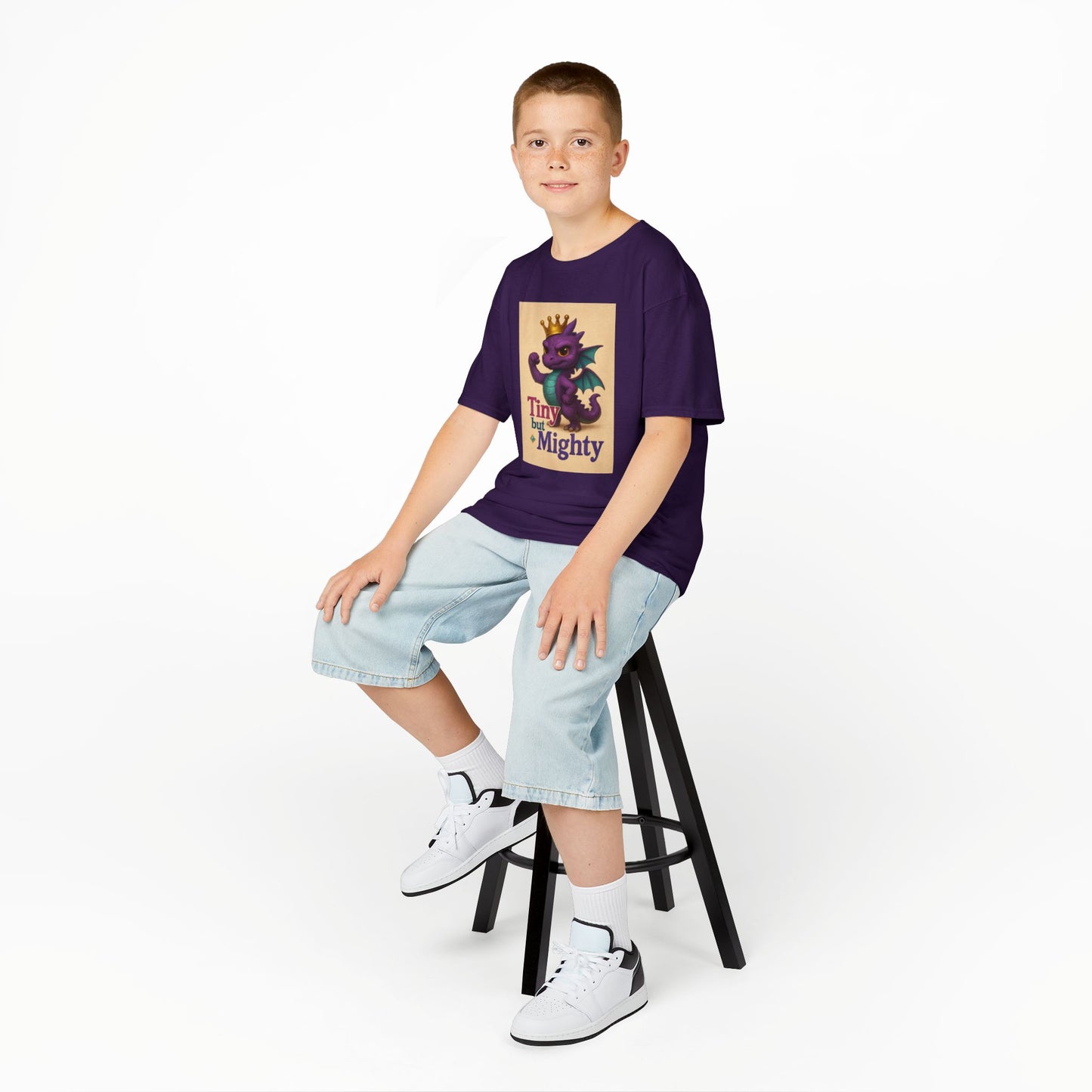 Kids Dragon Tee, Fun Kids T-Shirt, Tiny but Mighty Shirt, Unique Kids Apparel, Gift for Young Adventurers, Cute Dragon Design