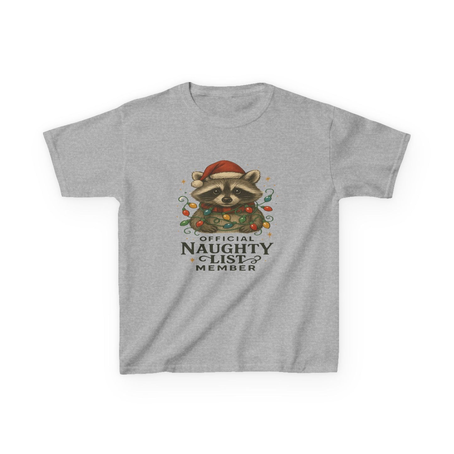 Naughty Raccoon Christmas Tee - Holiday Gift for Kids
