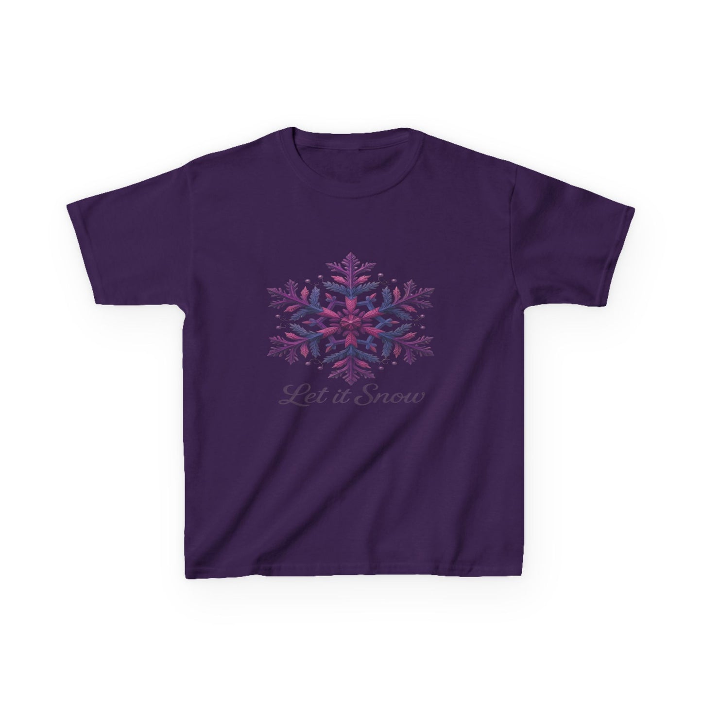 Let It Snow Dinosaur Kids Tee - Holiday Christmas Shirt
