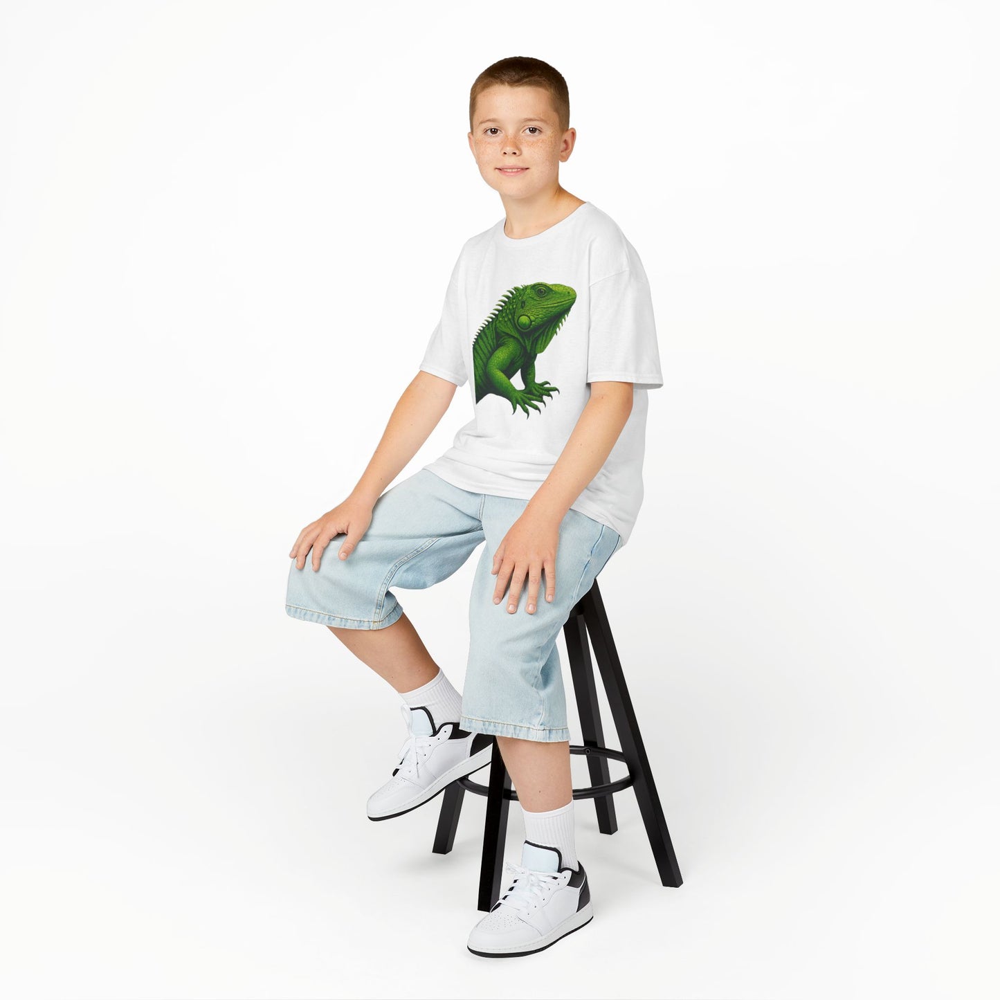 Green Iguana Kids Tee - Fun Shirt for Nature Lovers, Birthday Gift, Summer Wear, Animal Lovers, Eco-Friendly Clothing