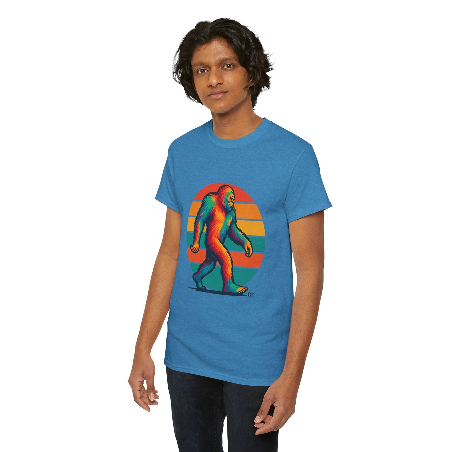 Colorful Bigfoot Unisex T-Shirt, Fun Graphic Tee for Nature Lovers, Perfect for Holidays, Festivals, Camping, Gifts
