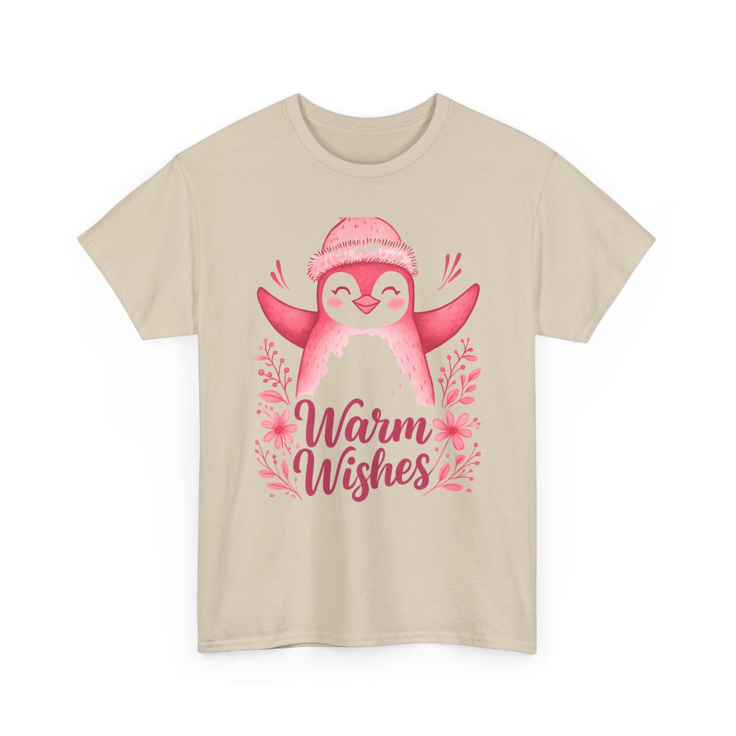 Warm Wishes Pink Penguin Tee - Holiday Tee