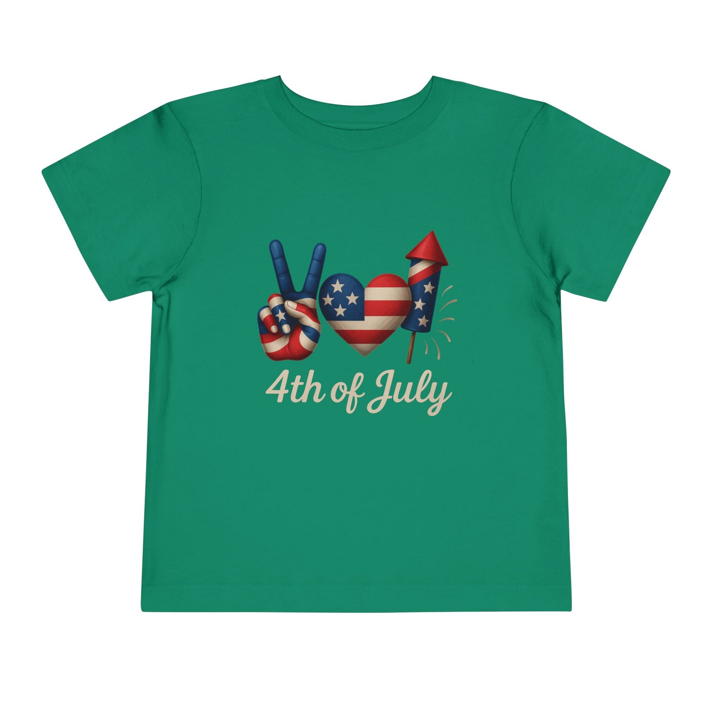 4th of July Peace & Heart Tee: Patriotic Toddler Shirt