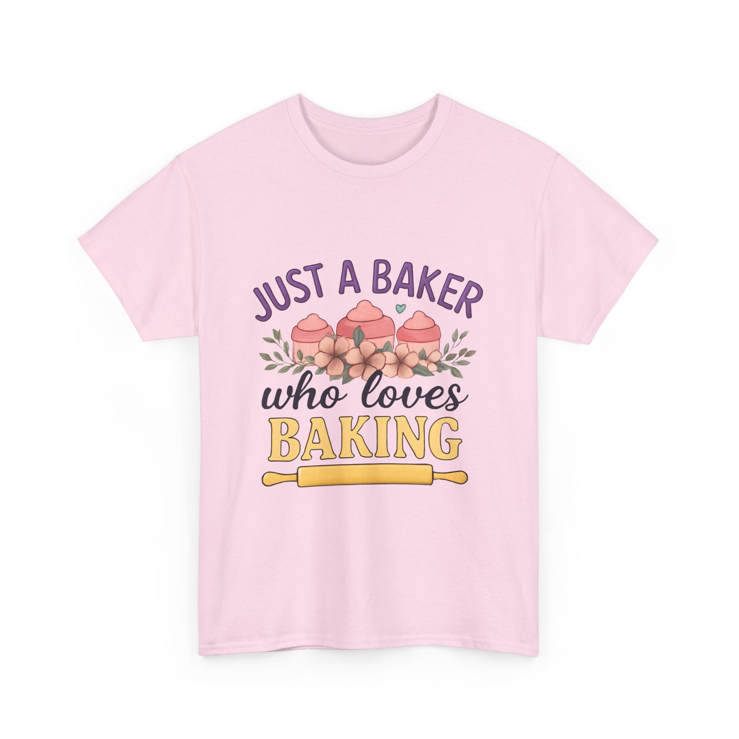 Baking Lover Tee with Cupcake and Rolling Pin Design