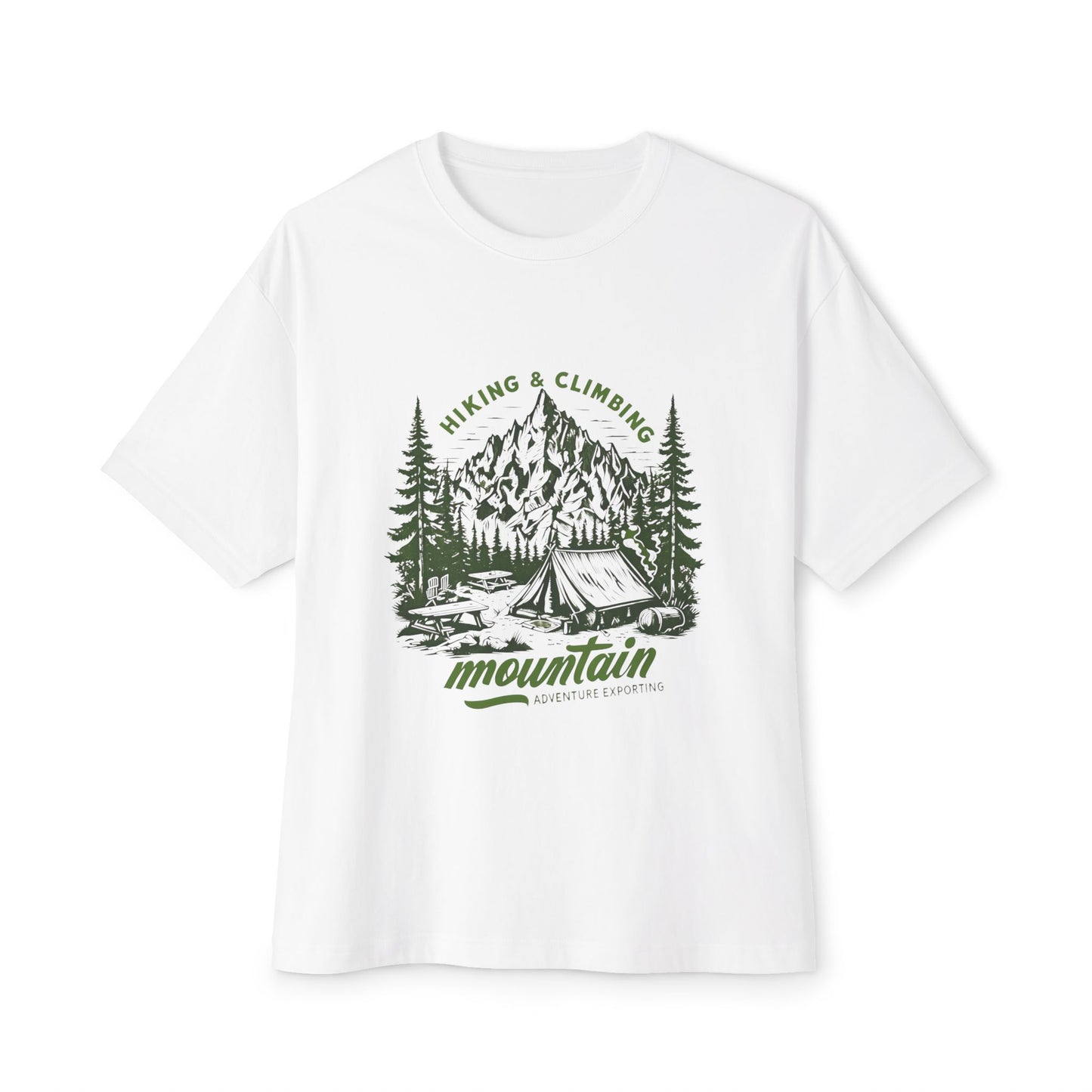 Adventure Mountains Tee – Unisex Boxy Heavy Cotton Shirt for Hiking & Outdoor Lovers