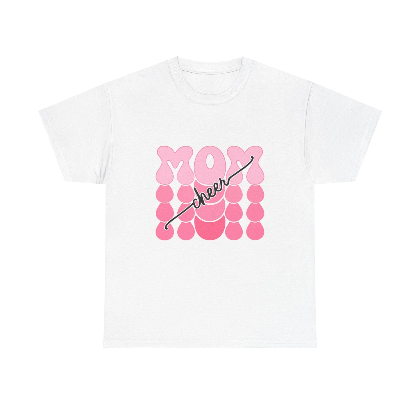 MOM Cheer – Pink Bubble Letter Spirit Tee