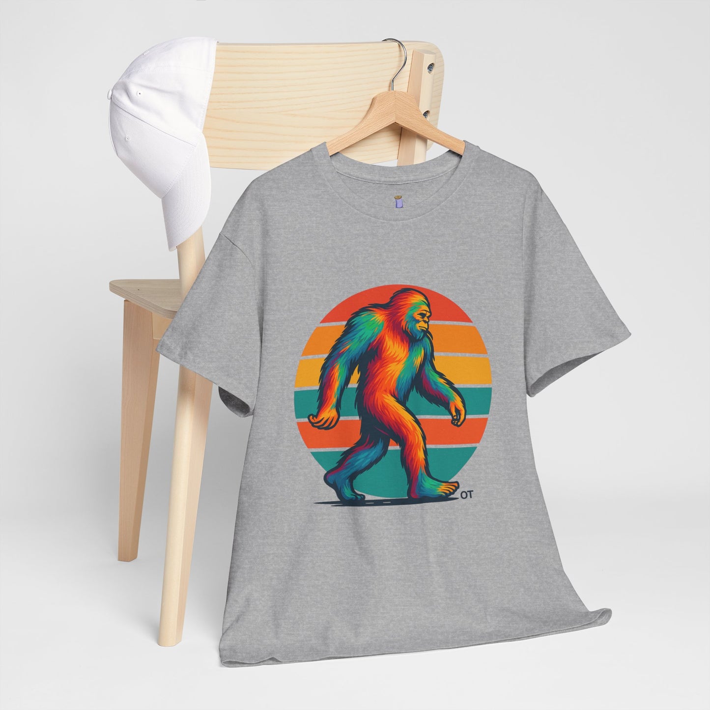 Colorful Bigfoot Unisex T-Shirt, Fun Graphic Tee for Nature Lovers, Perfect for Holidays, Festivals, Camping, Gifts