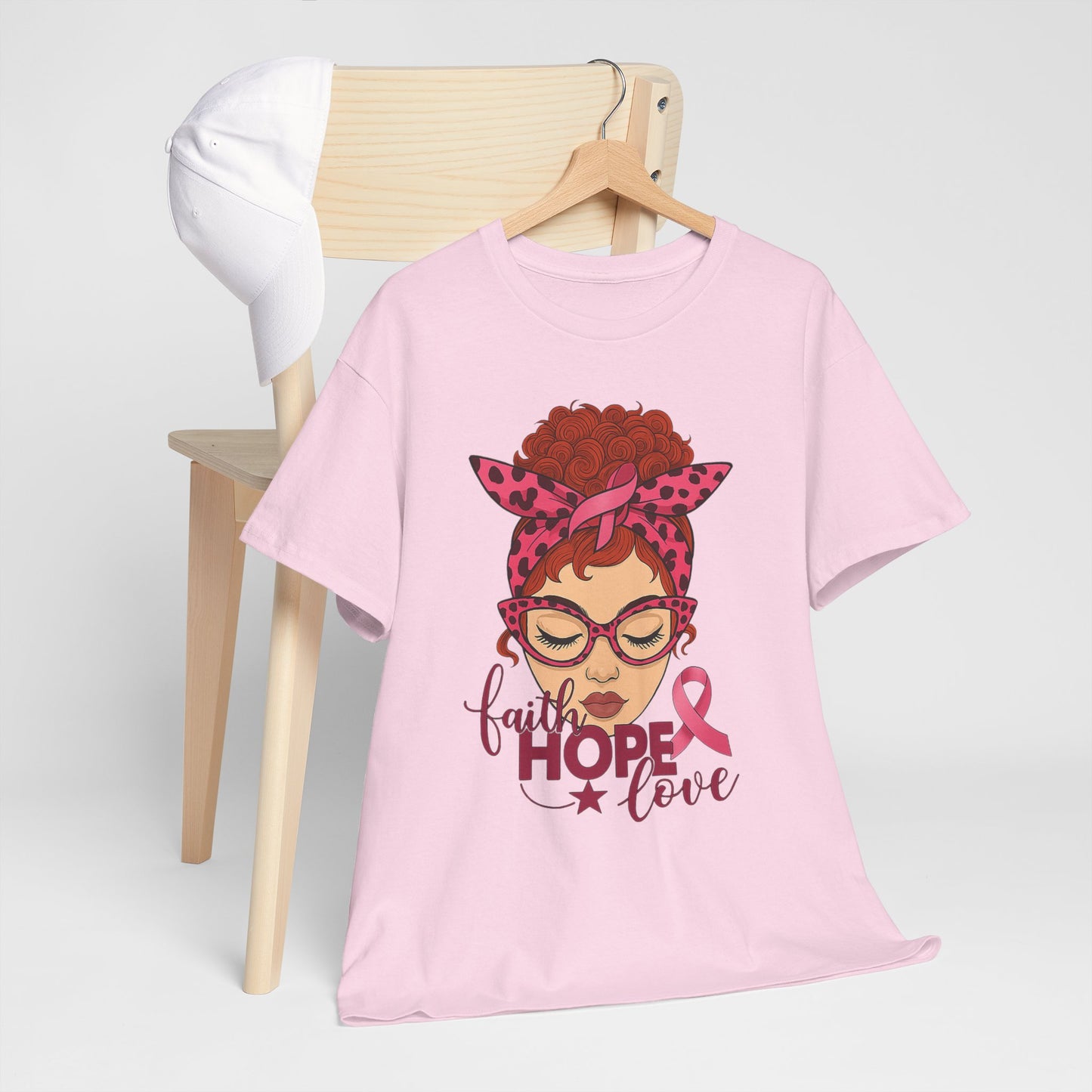 Hope, Faith & Love: Pink Ribbon Awareness Tee
