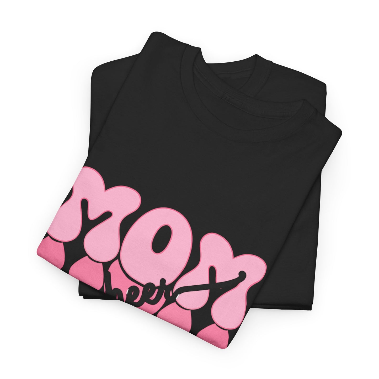 MOM Cheer – Pink Bubble Letter Spirit Tee
