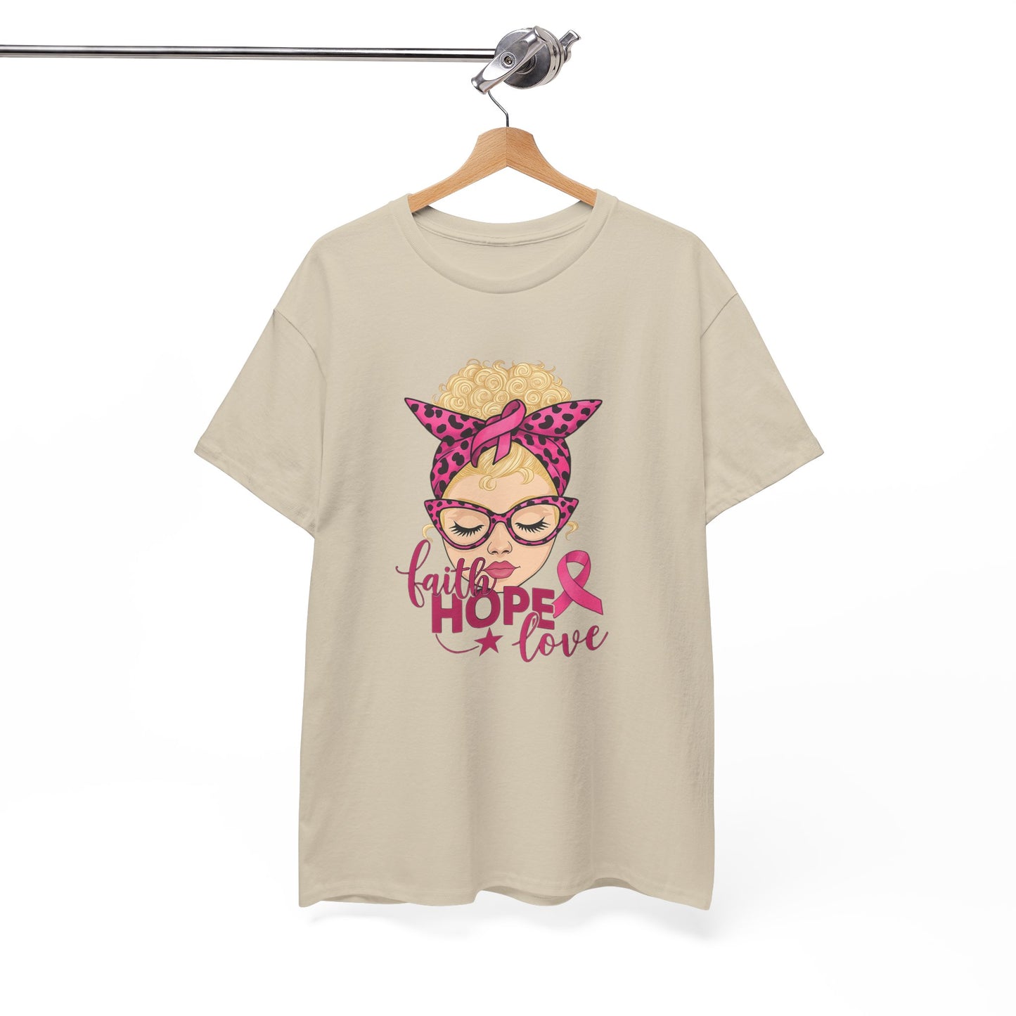 Hope Love Pink Ribbon Tee - Breast Cancer Awareness
