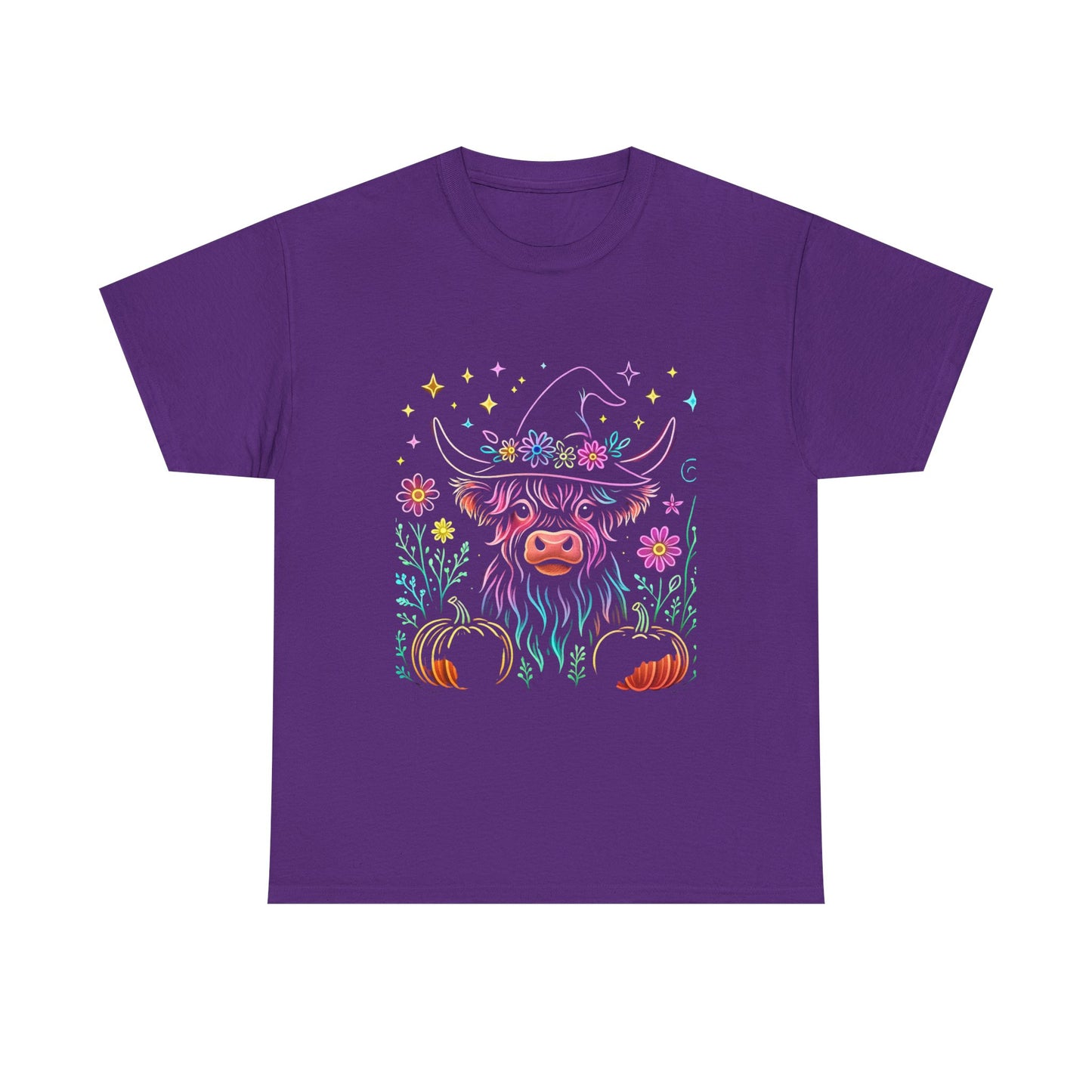 🎃 Magical Highland Cow Tee – Witchy Pumpkin Farm Shirt