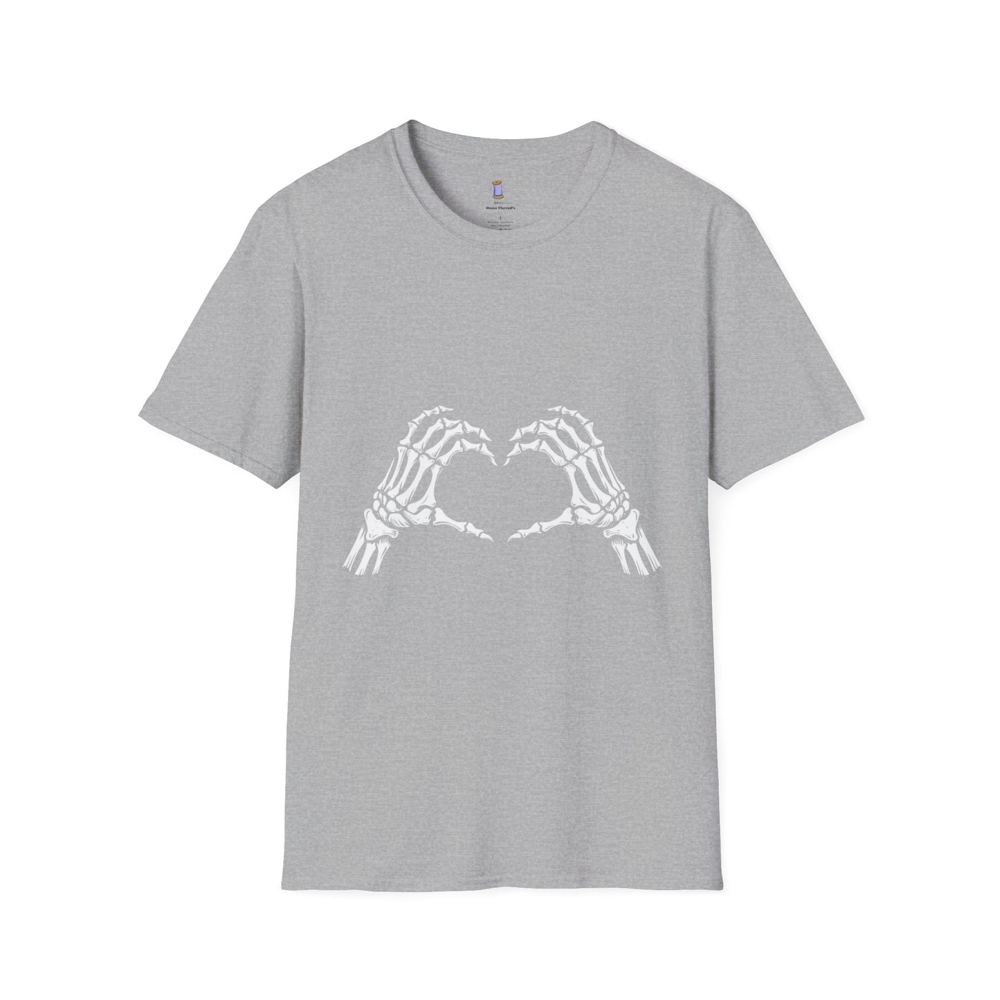 Skull Heart T-Shirt - Unisex Graphic Tee for Halloween, Love, Gifts, Casual Wear, Skeleton