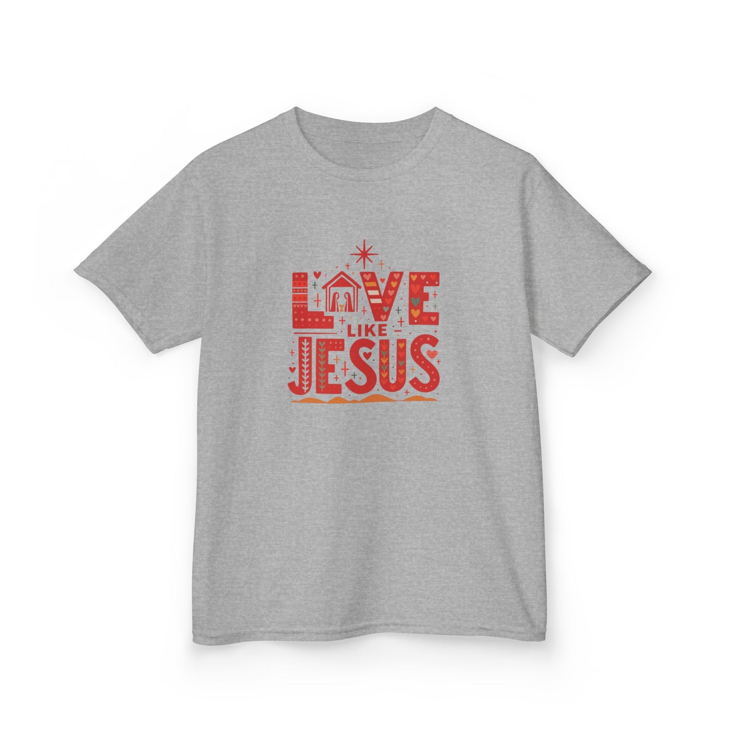 Love Like Jesus Christmas Dinosaur Kids Tee