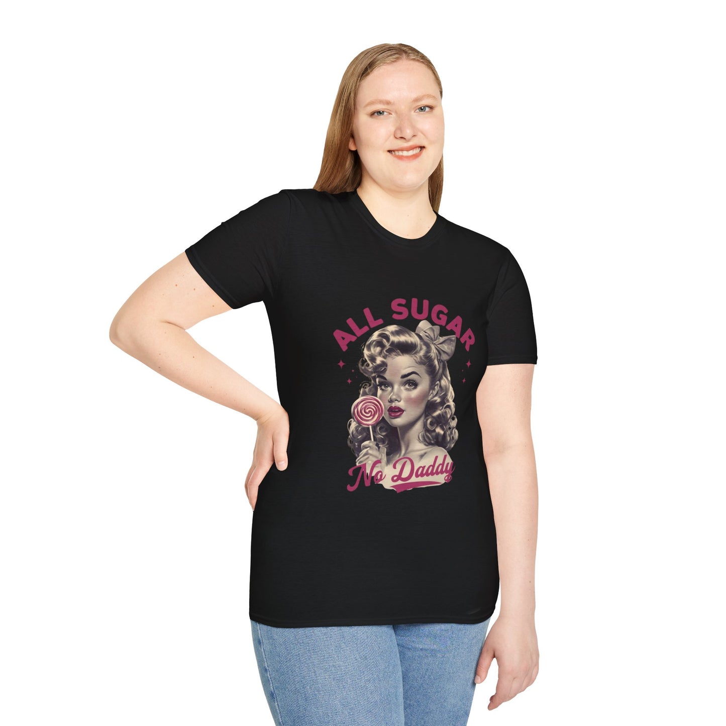 Graphic Tee - All Sugar No Daddy Print Women's Softstyle T-Shirt