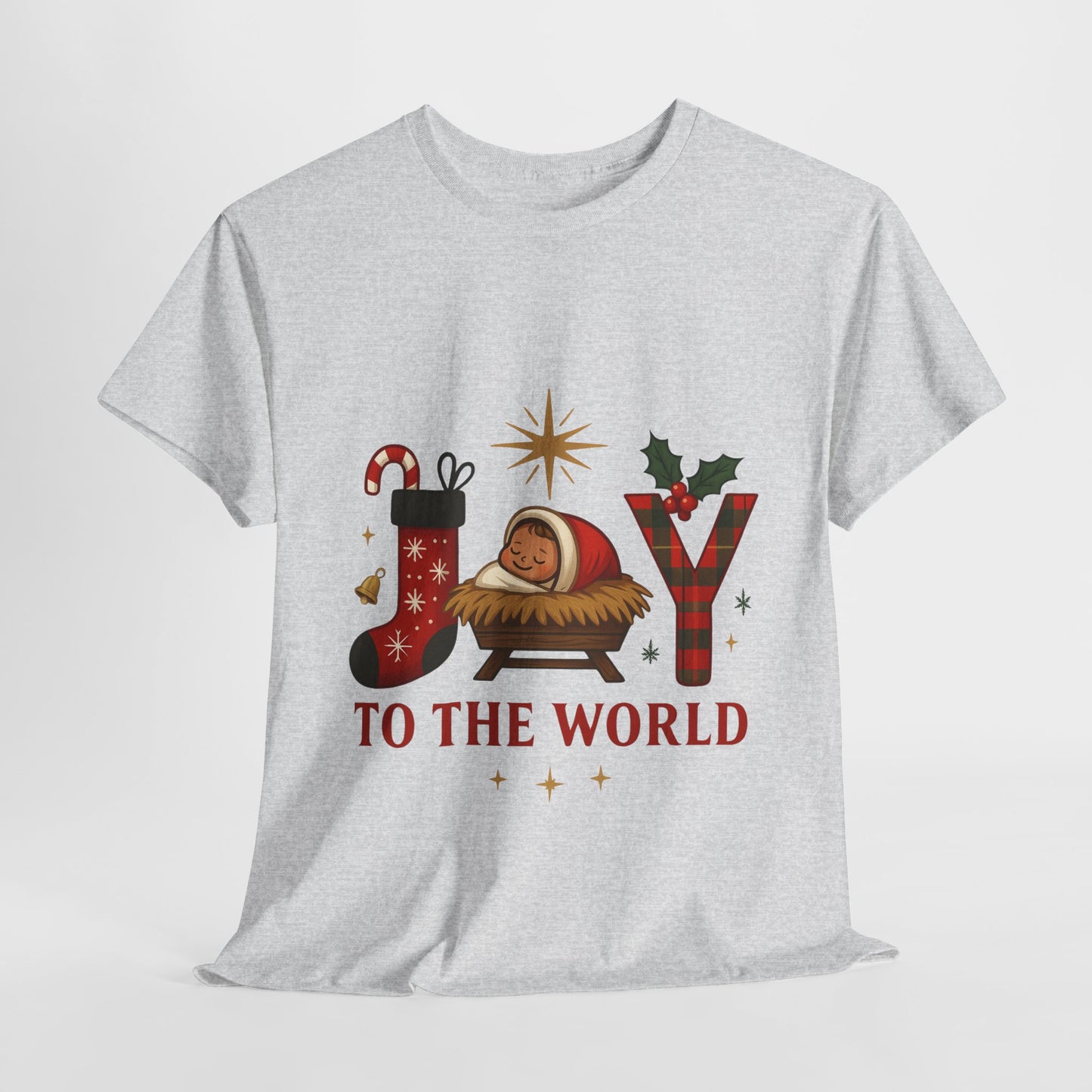 Christmas Joy Unisex Tee with Baby Jesus Illustration