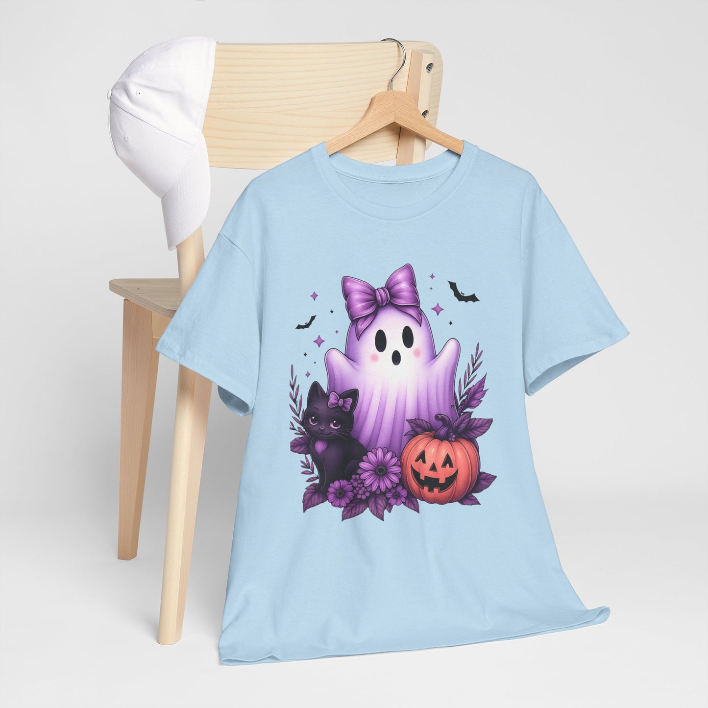Pastel Halloween Ghost Cat Tee