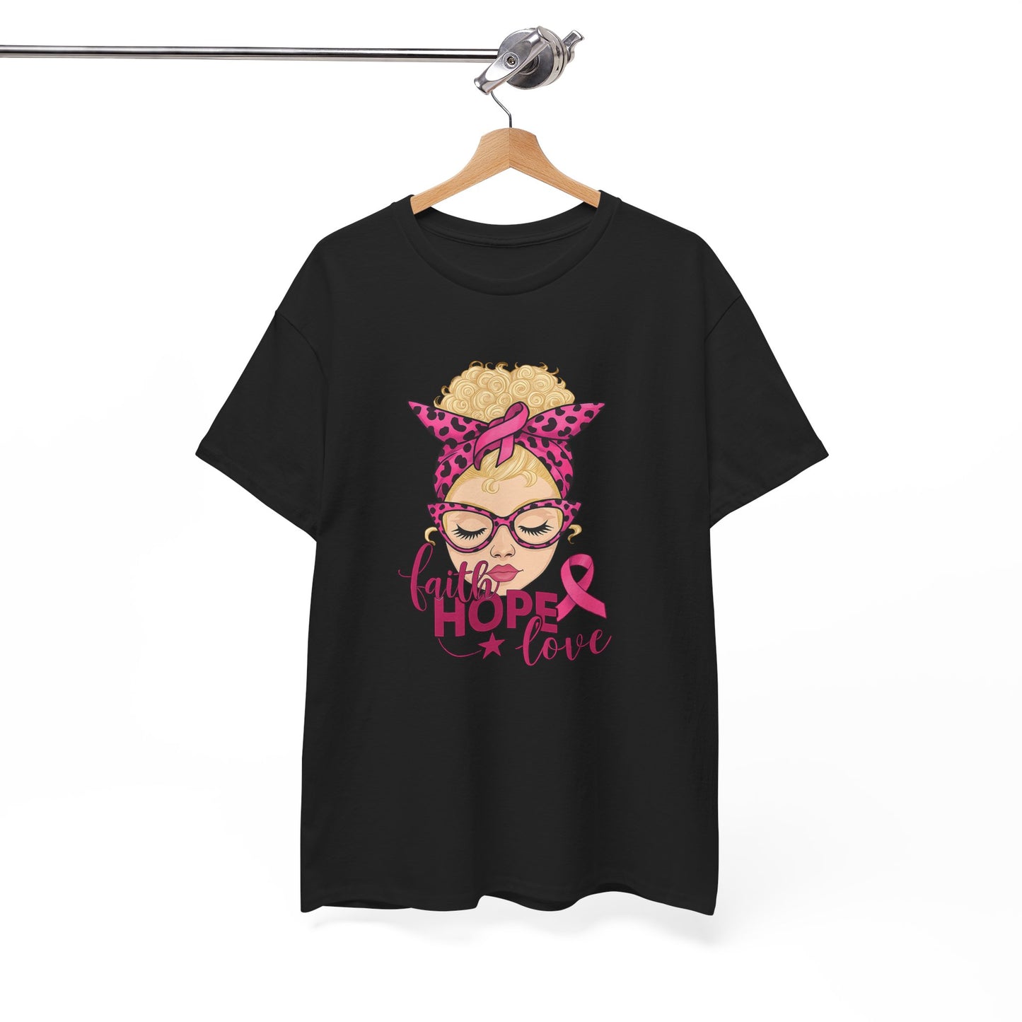 Hope Love Pink Ribbon Tee - Breast Cancer Awareness