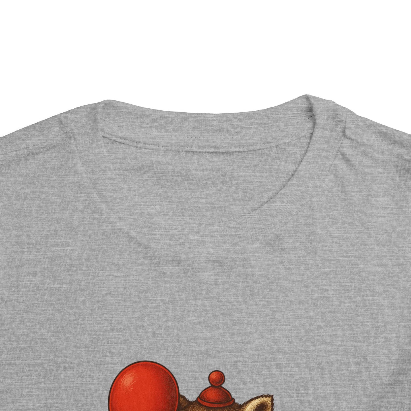Toddler Halloween Tee with Seated Raccoon Clown Design