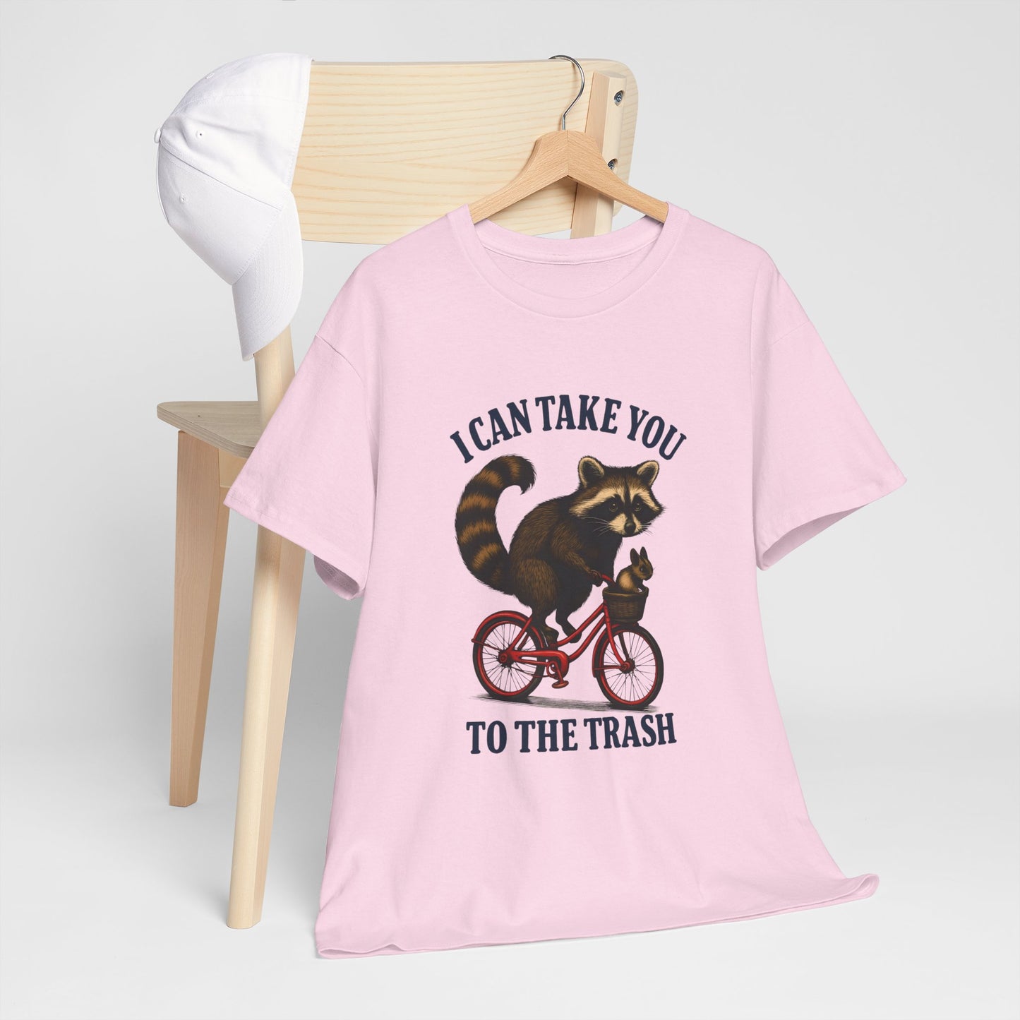 Cotton Tee Vintage Raccoon Bicycle Graphic Shirt