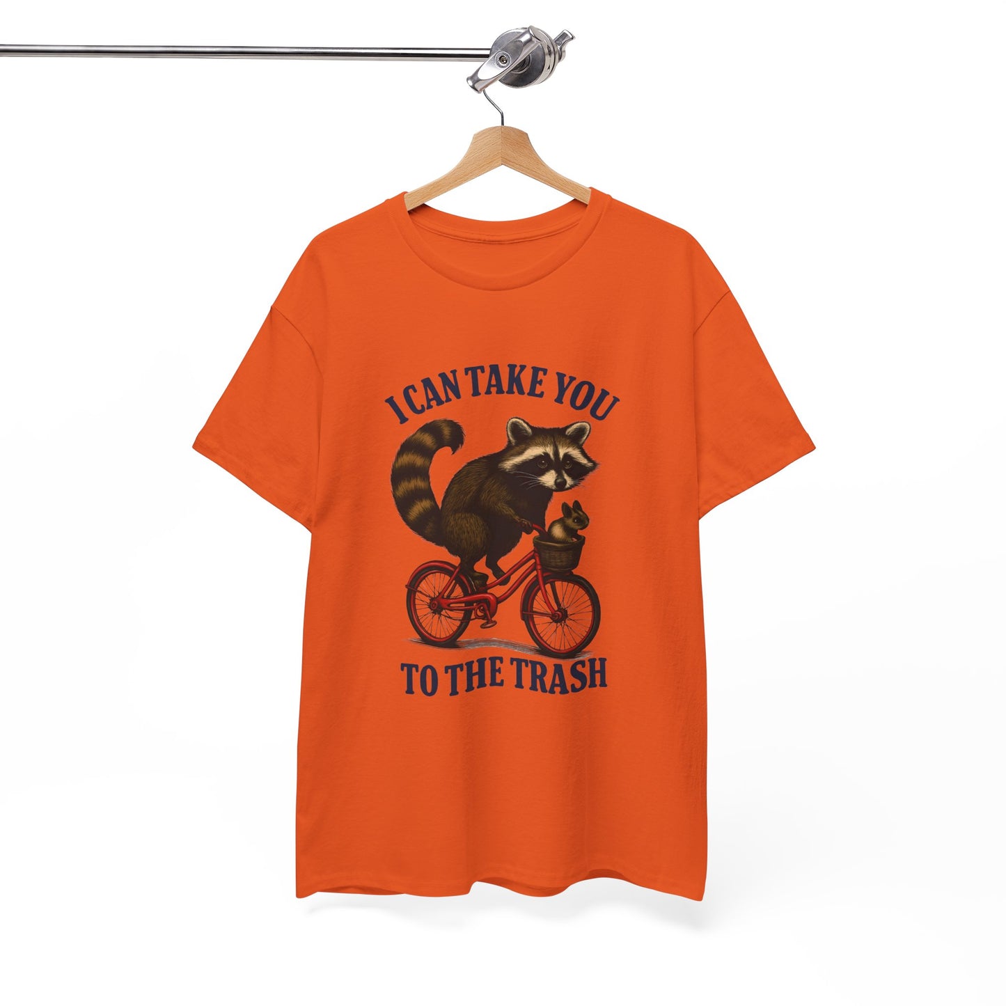 Cotton Tee Vintage Raccoon Bicycle Graphic Shirt