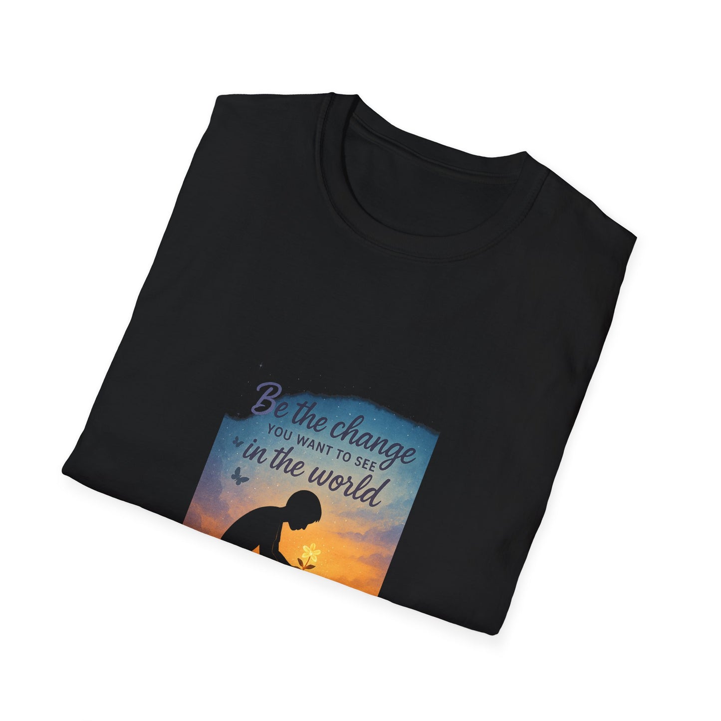 Inspirational Unisex T-Shirt - "Be the Change" - Motivational Tee for Everyday Wear, Gift for Activists, Comfortable and Stylish