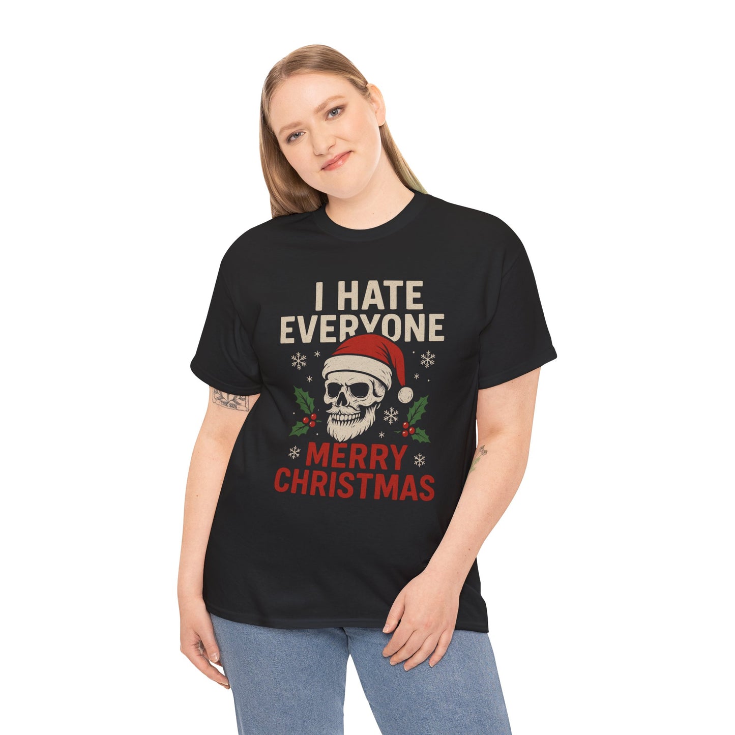 I Hate Everyone Merry Christmas Skull Tee