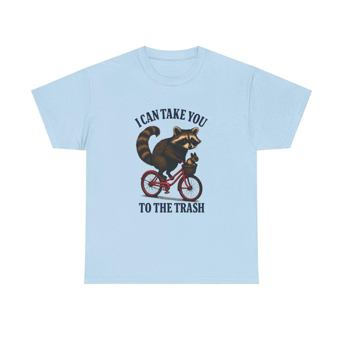 Cotton Tee Vintage Raccoon Bicycle Graphic Shirt