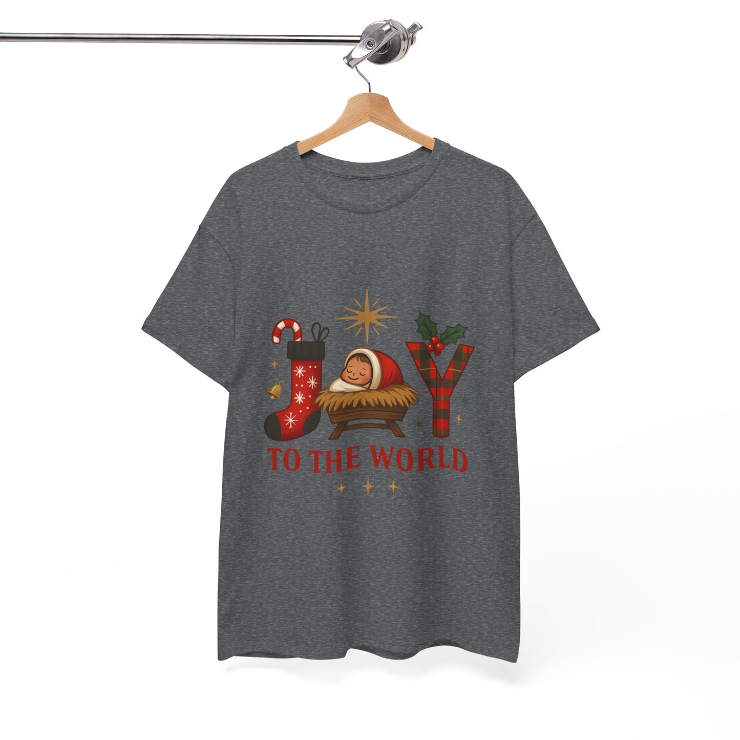 Christmas Joy Unisex Tee with Baby Jesus Illustration