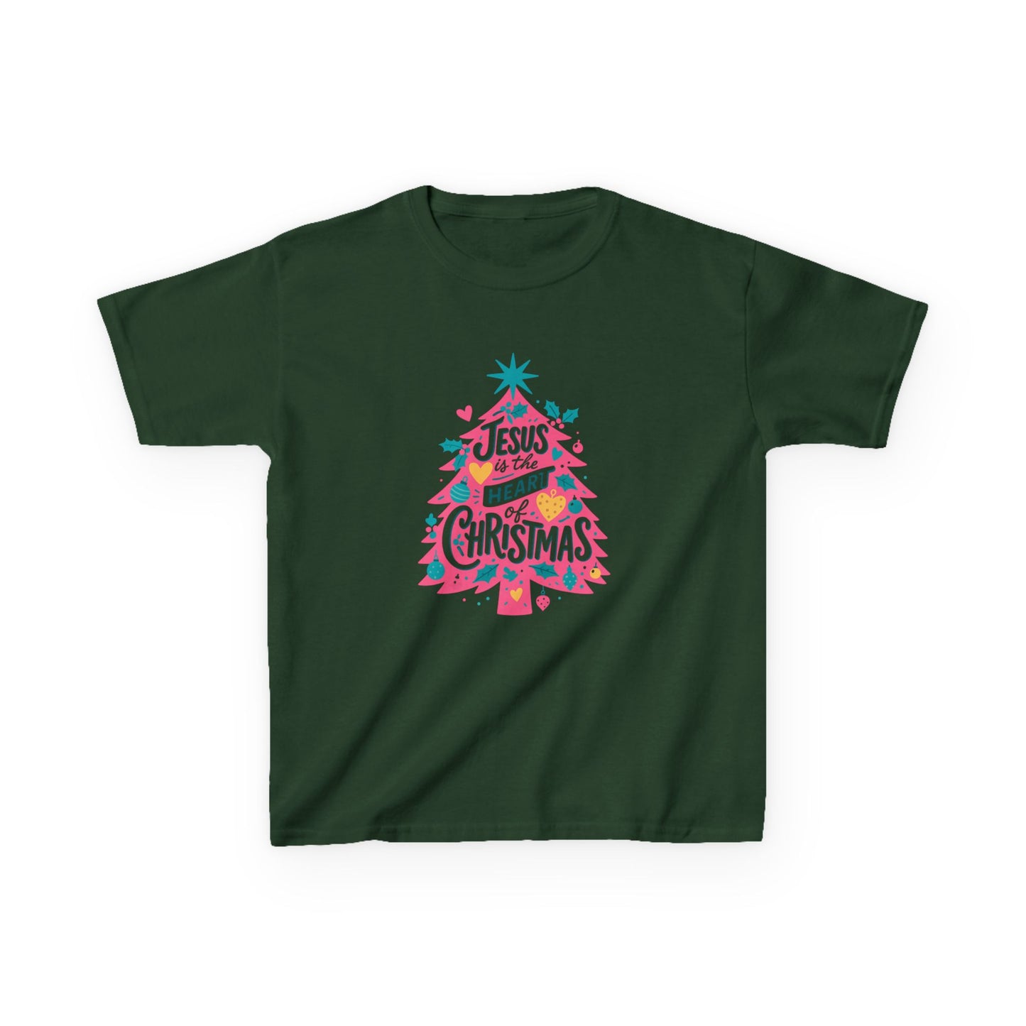 Jesus is the HEART of Christmas Dino Kids Tee