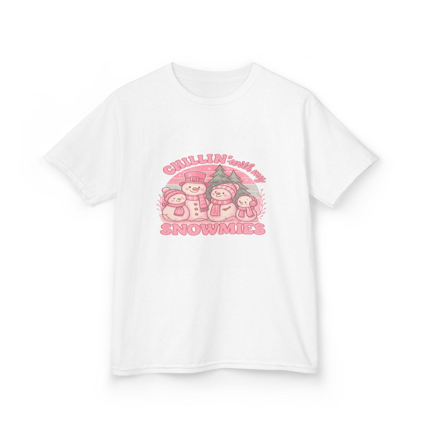 Chillin' with My Snowmies - Holiday Dinosaur Kids Tee