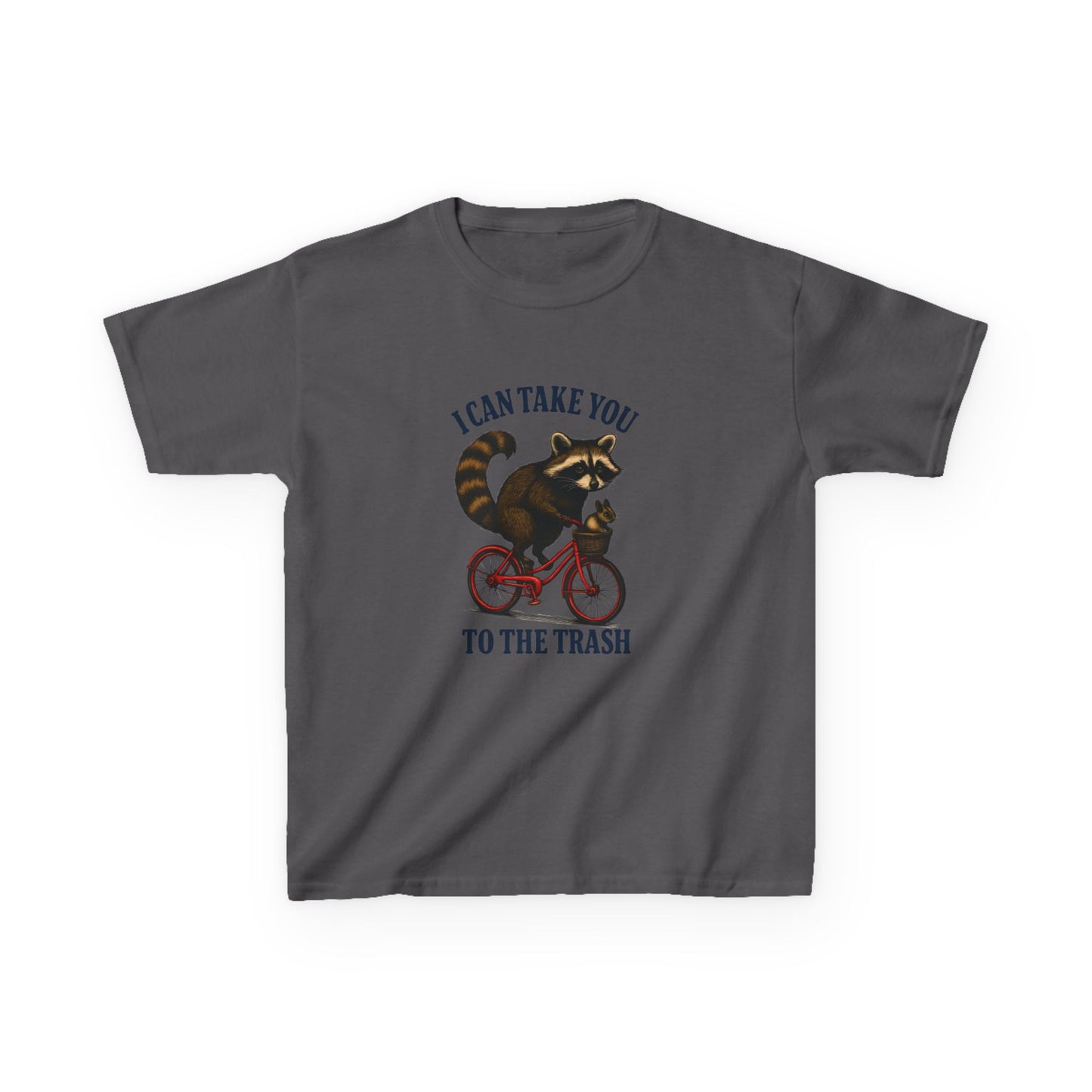 Raccoon Trash Ride Christmas Kids Tee