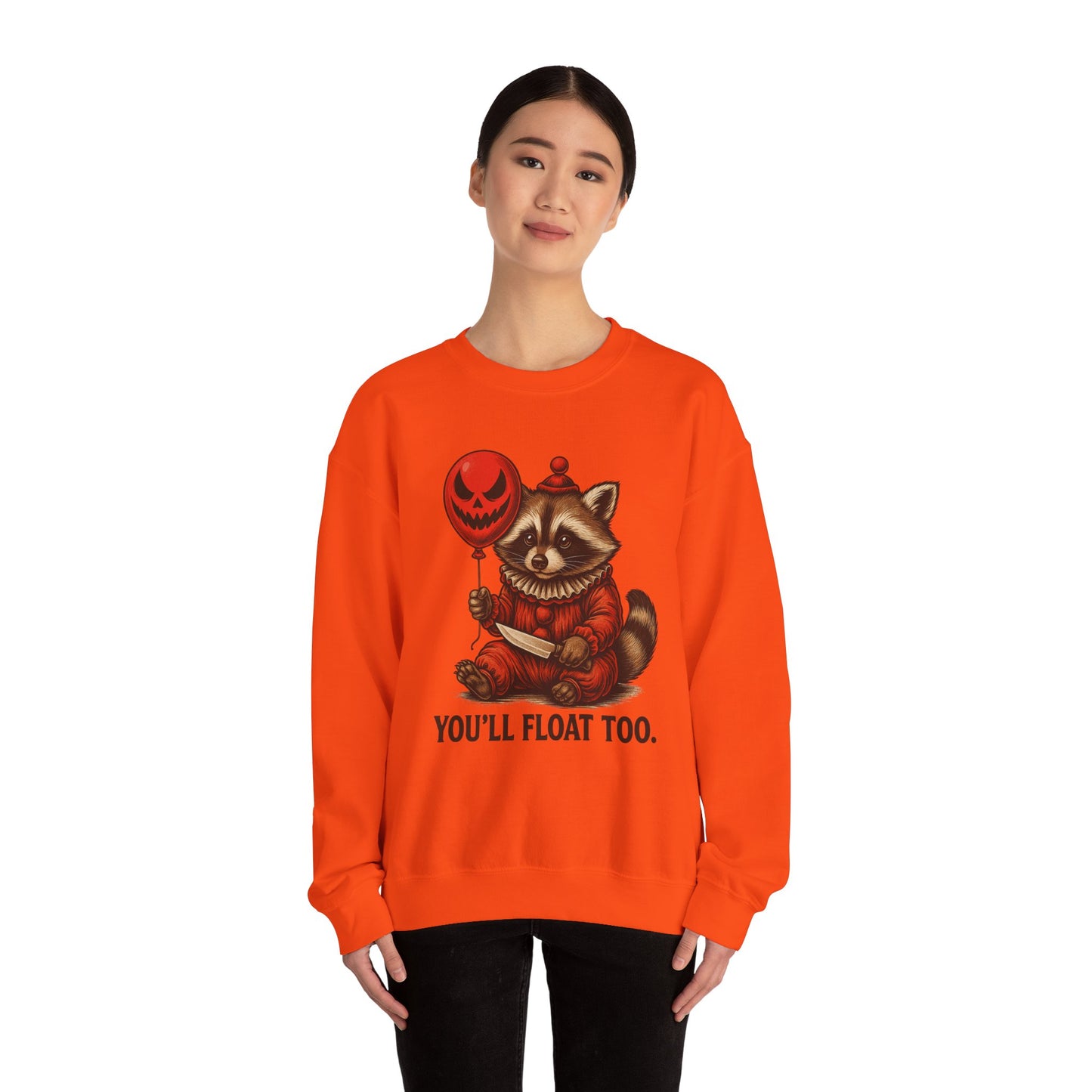 Creepy Clown Raccoon Halloween Sweatshirt