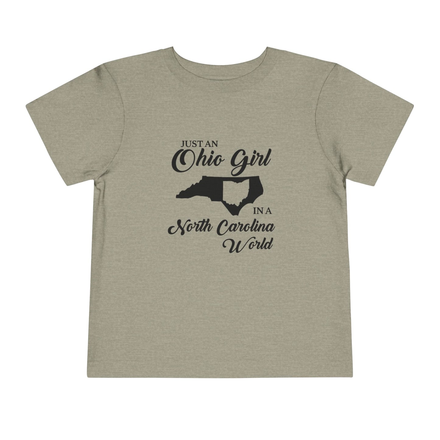 Toddler Tee Ohio Girl in North Carolina World Design Shirt