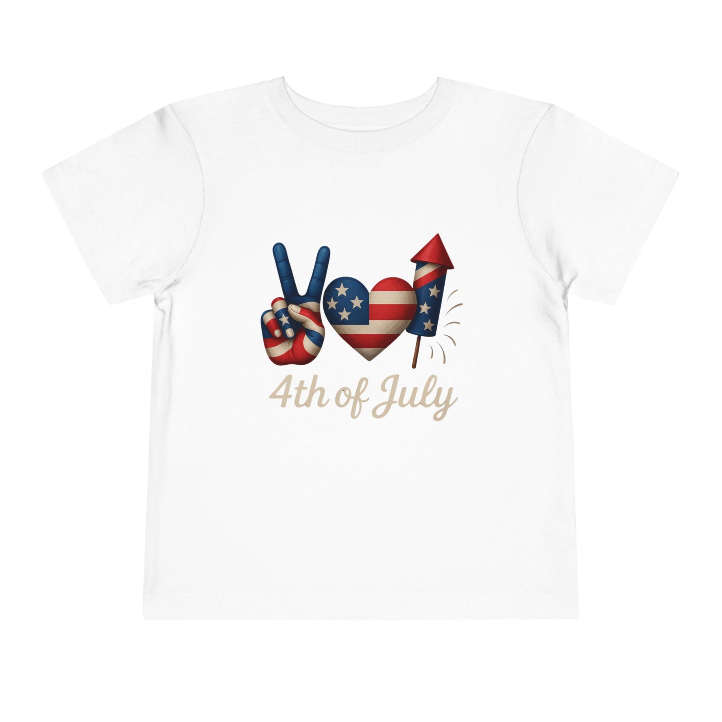 4th of July Peace & Heart Tee: Patriotic Toddler Shirt