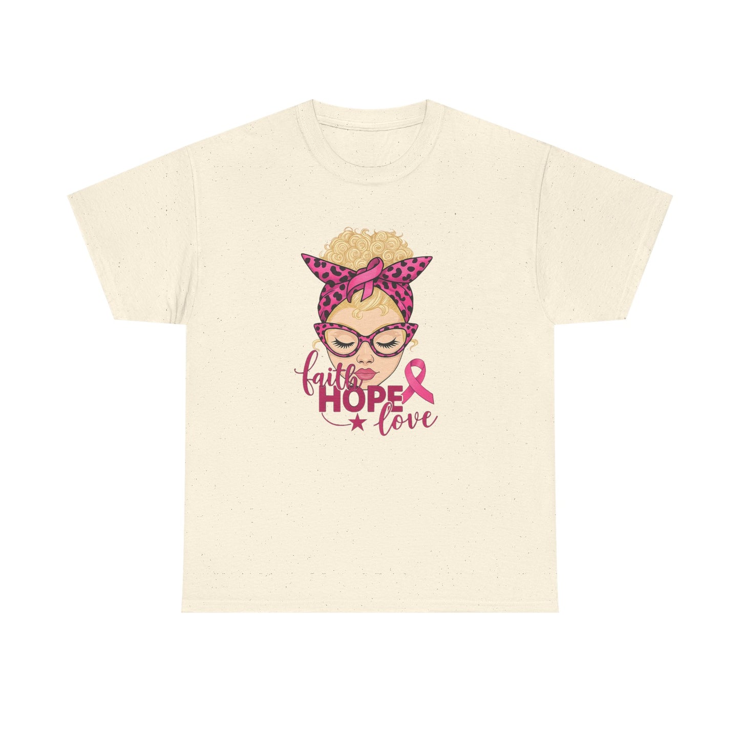 Hope Love Pink Ribbon Tee - Breast Cancer Awareness