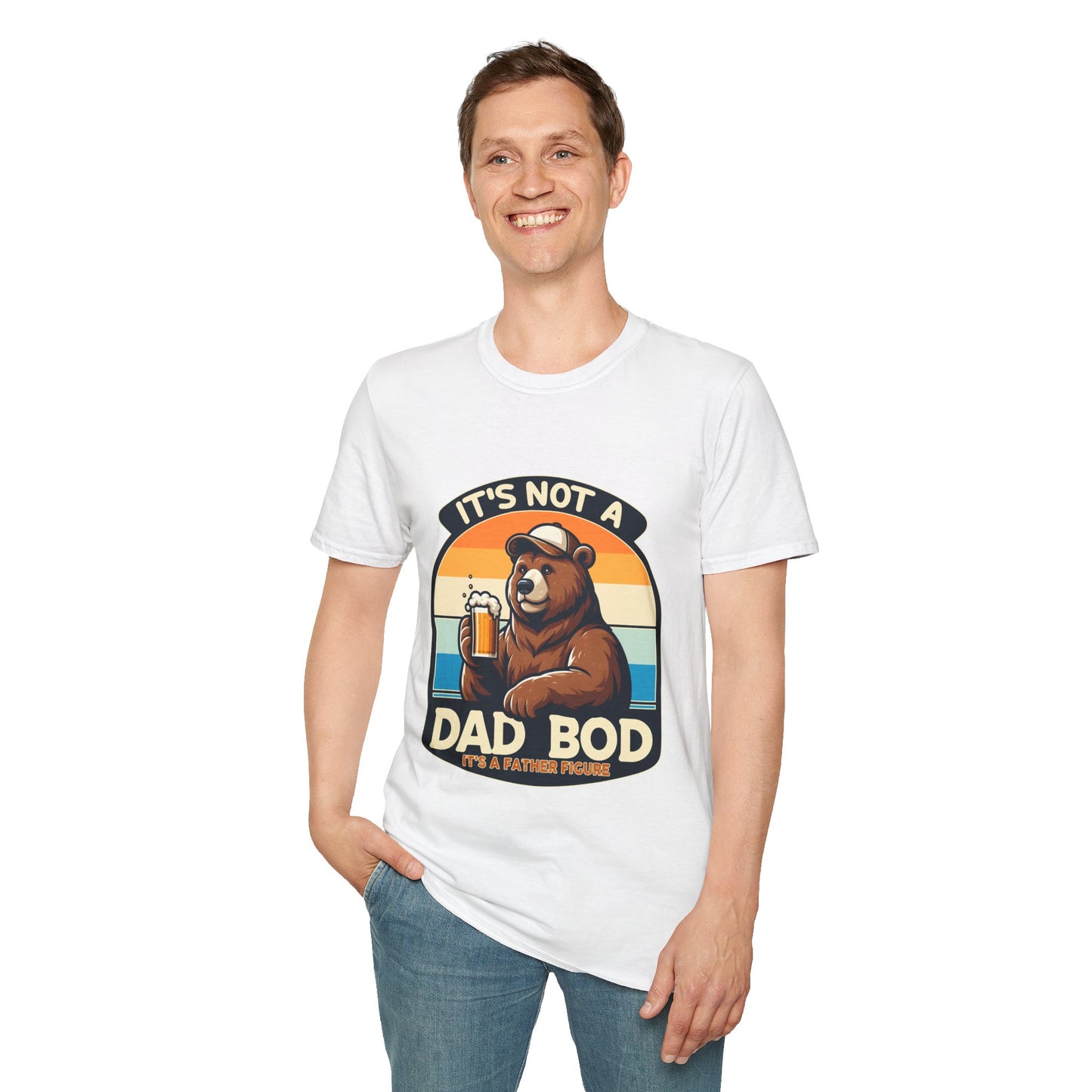 Unisex Bear Dad Bod T-Shirt, Funny Gift for Fathers, Casual Wear for Dads, Summer Tee, Gift for Father's Day, Relaxed Fit Tee