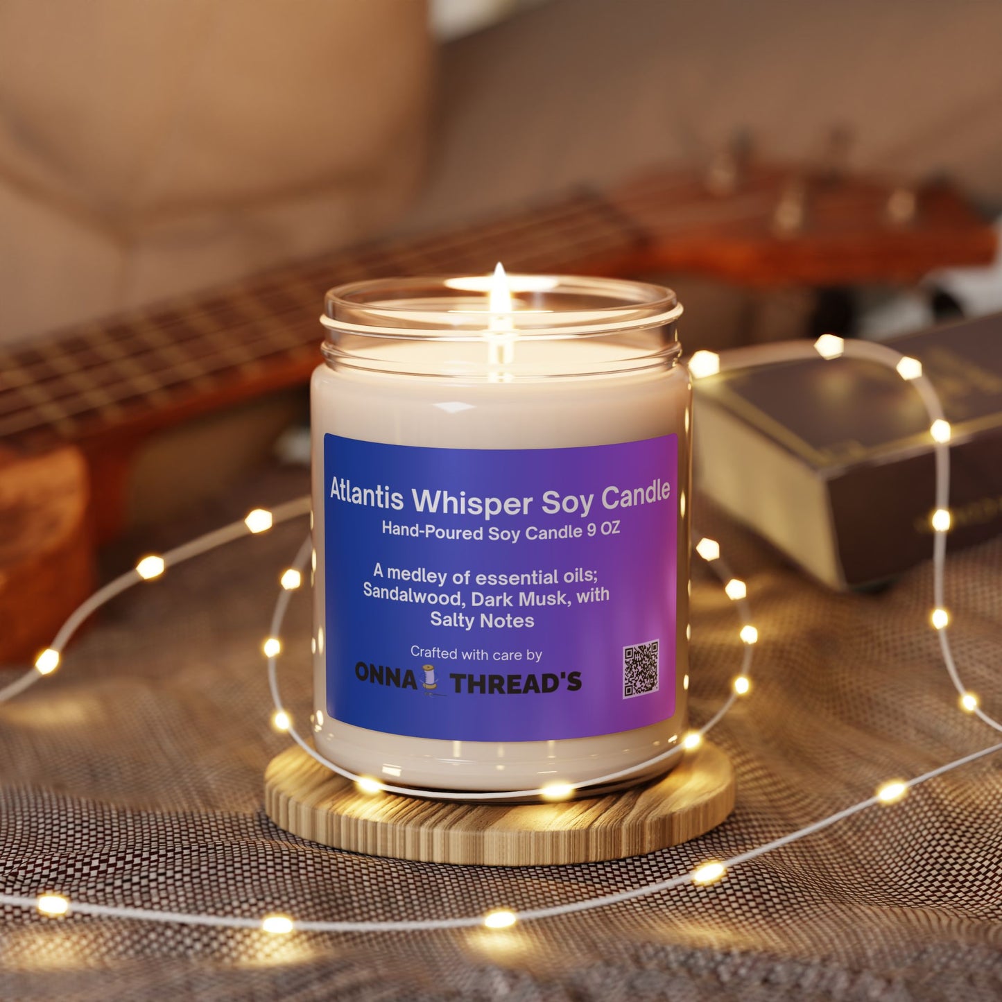 Atlantis Whisper Scented Soy Candle | Relaxing Essential Oil Candle for Home Decor, Gifts, Meditation, Aromatherapy, or Events