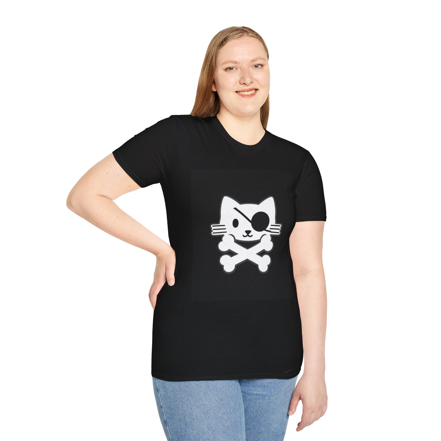 Pirate Cat Unisex T-Shirt, Playful Tee, Gift for Cat Lovers, Cute Animal Shirt, Fun Fashion for Parties, Casual Wear