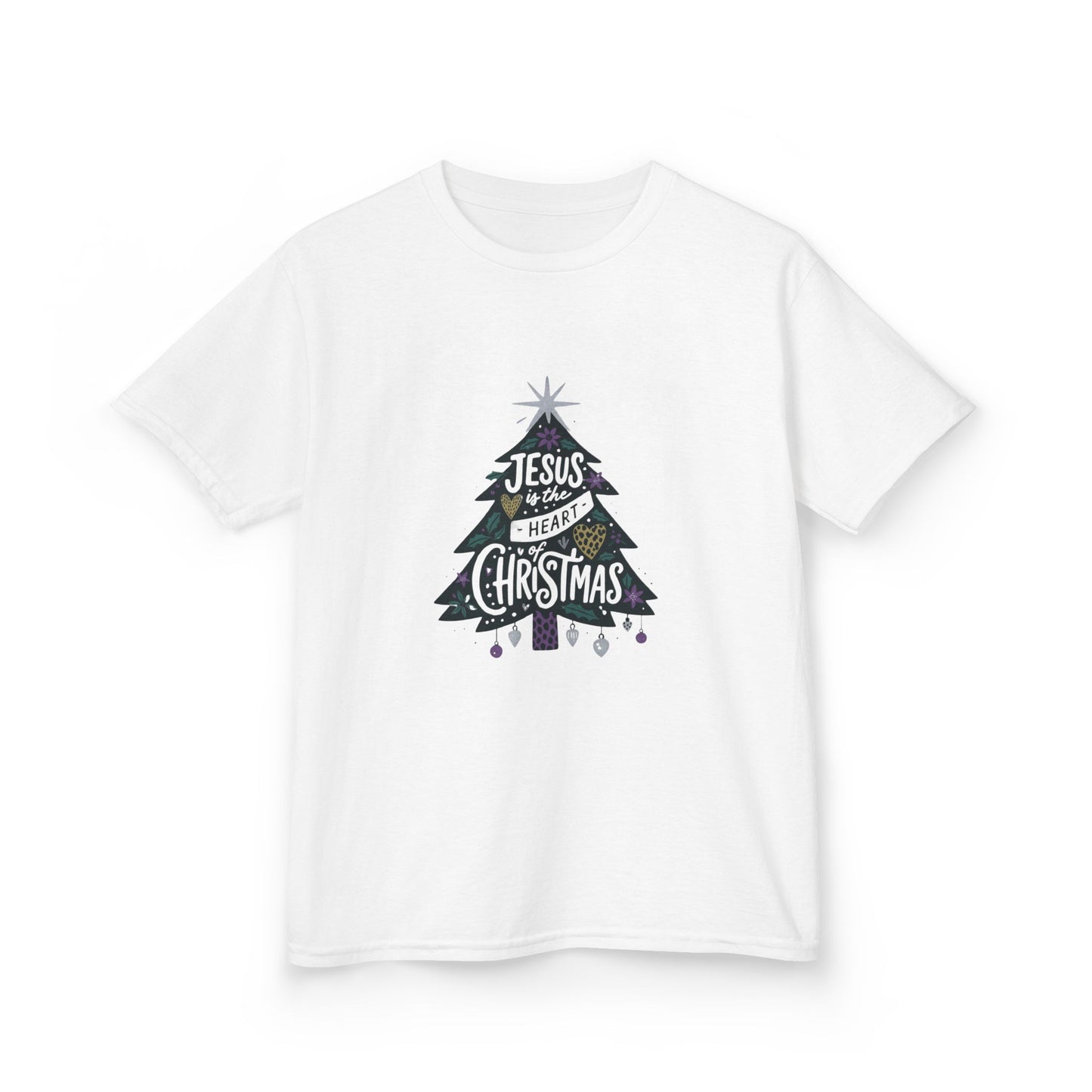 Jesus is the Heart of Christmas Tee - Dinosaur Kids Shirt