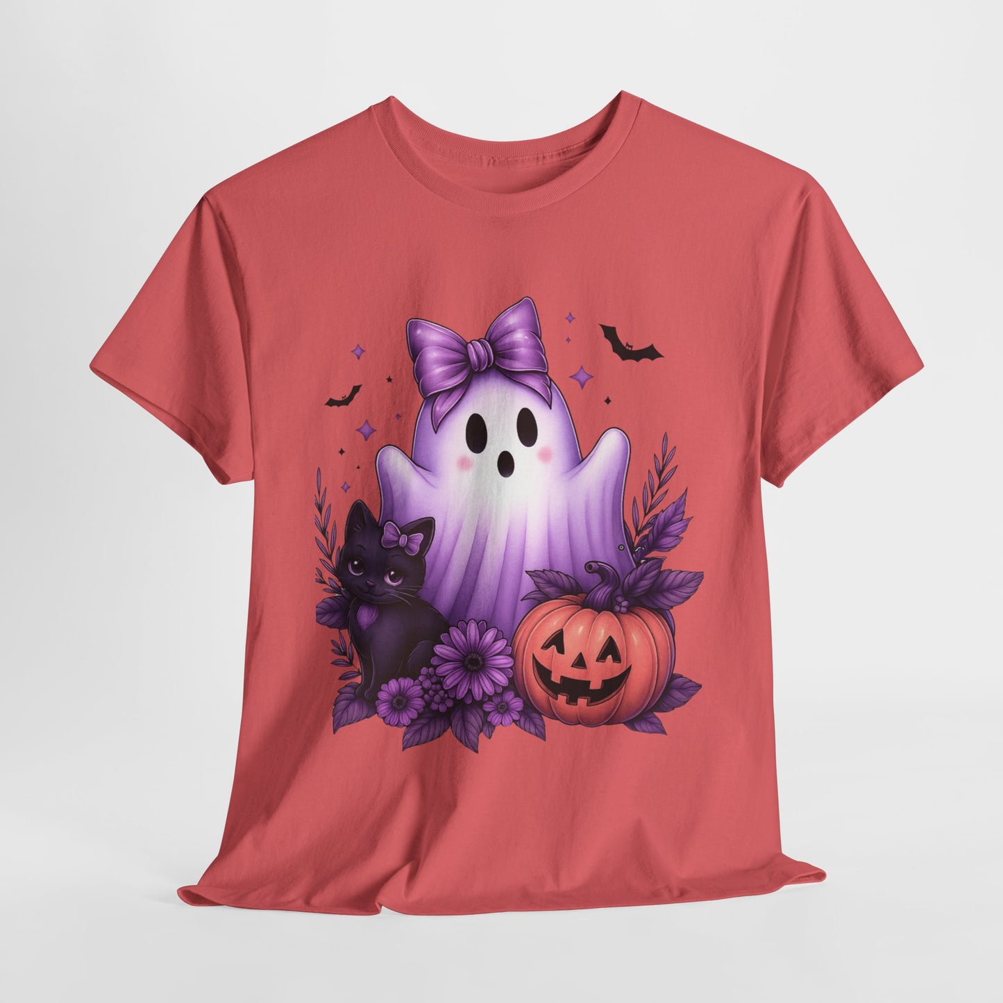 Pastel Halloween Ghost Cat Tee