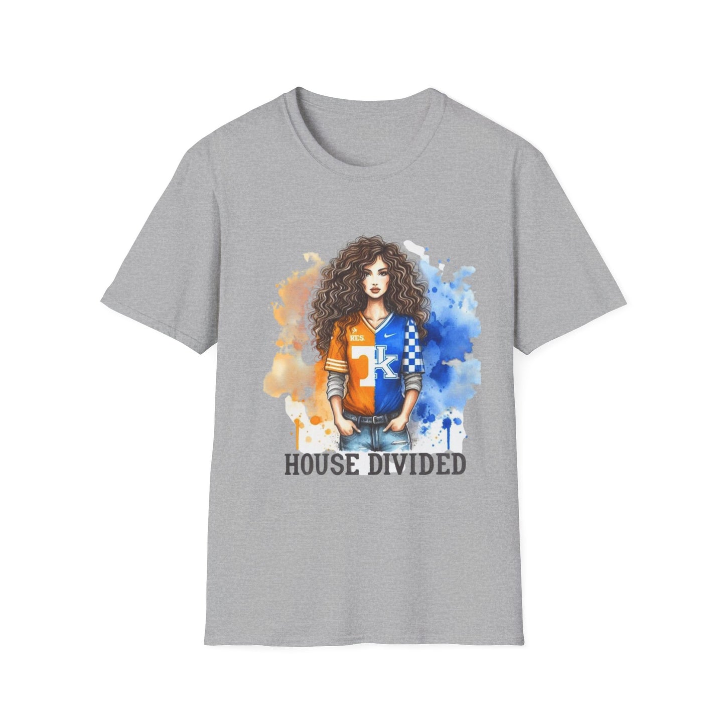 House Divided Unisex Softstyle T-Shirt | Family Team Spirit Tee, Game Day Shirt, Sports Fan Apparel, Cozy Casual Wear