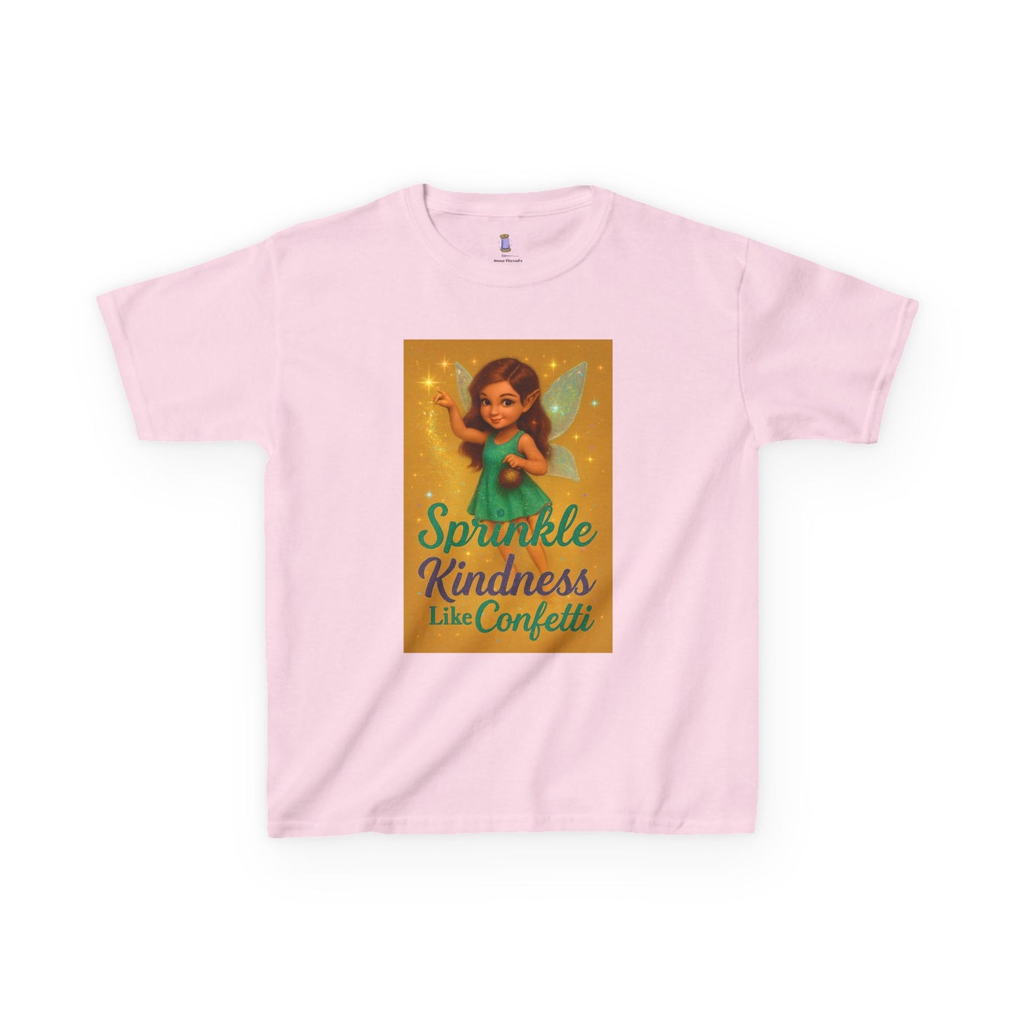Sparkle Kindness Kids Cotton Tee - Whimsical Fairy Design, Perfect Birthday Gift, Playtime Apparel, Encouraging Message, Kids Fashion