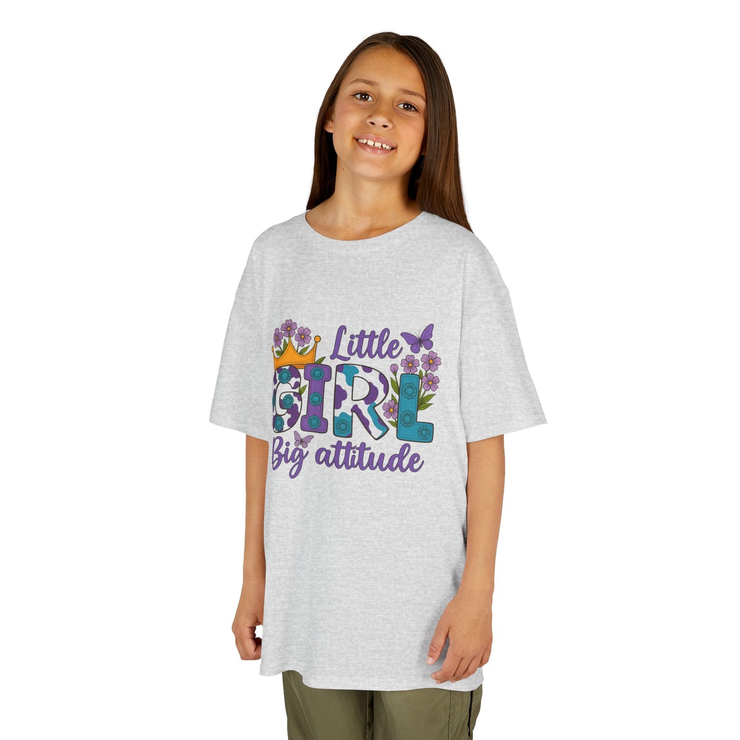 Whimsical Kids Tee for Big Attitude, Fun T-Shirt for Girls, Playful Cotton Shirt, Gift for Birthdays or Celebrations