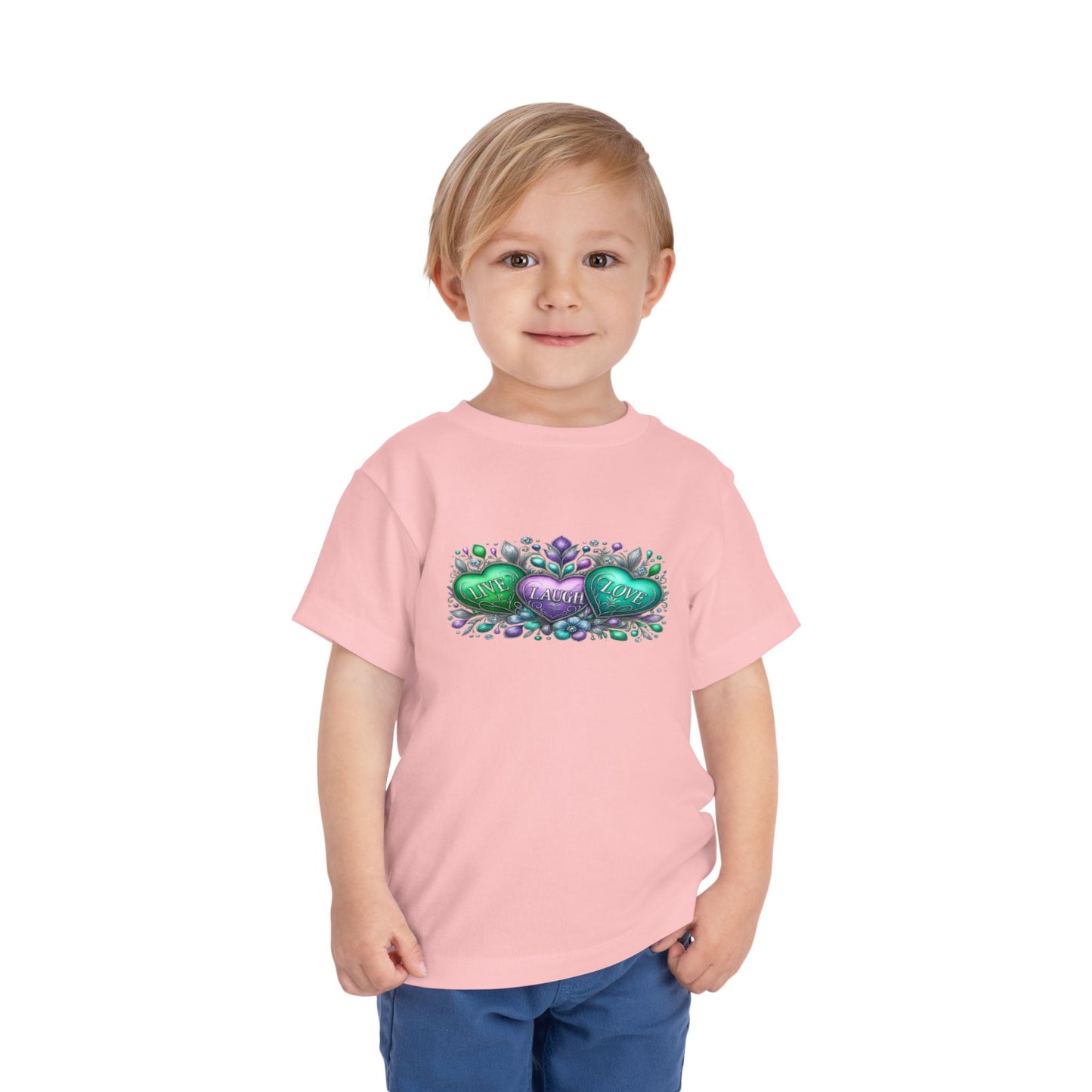 Toddler Tee Live Laugh Love Floral Design