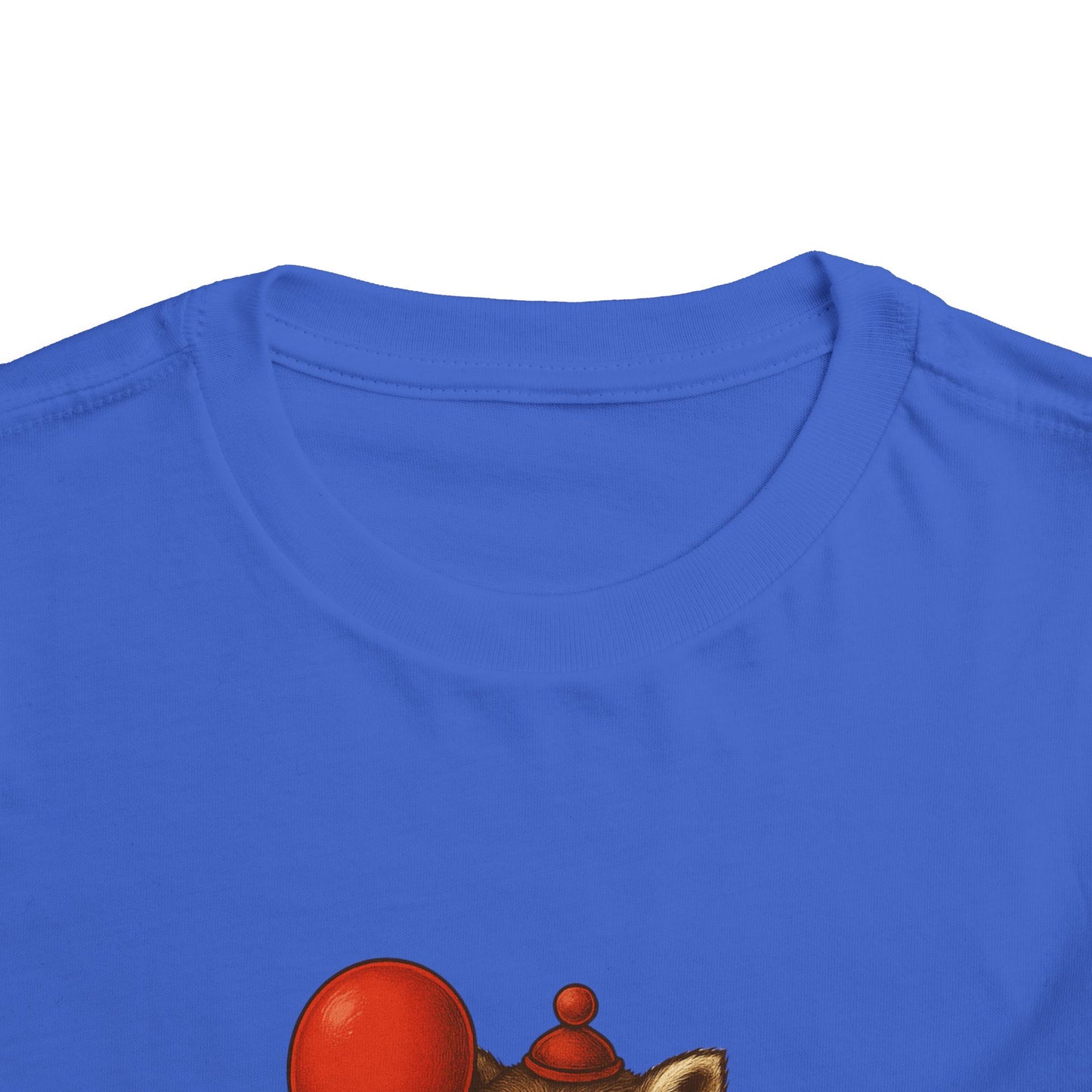 Toddler Halloween Tee with Seated Raccoon Clown Design